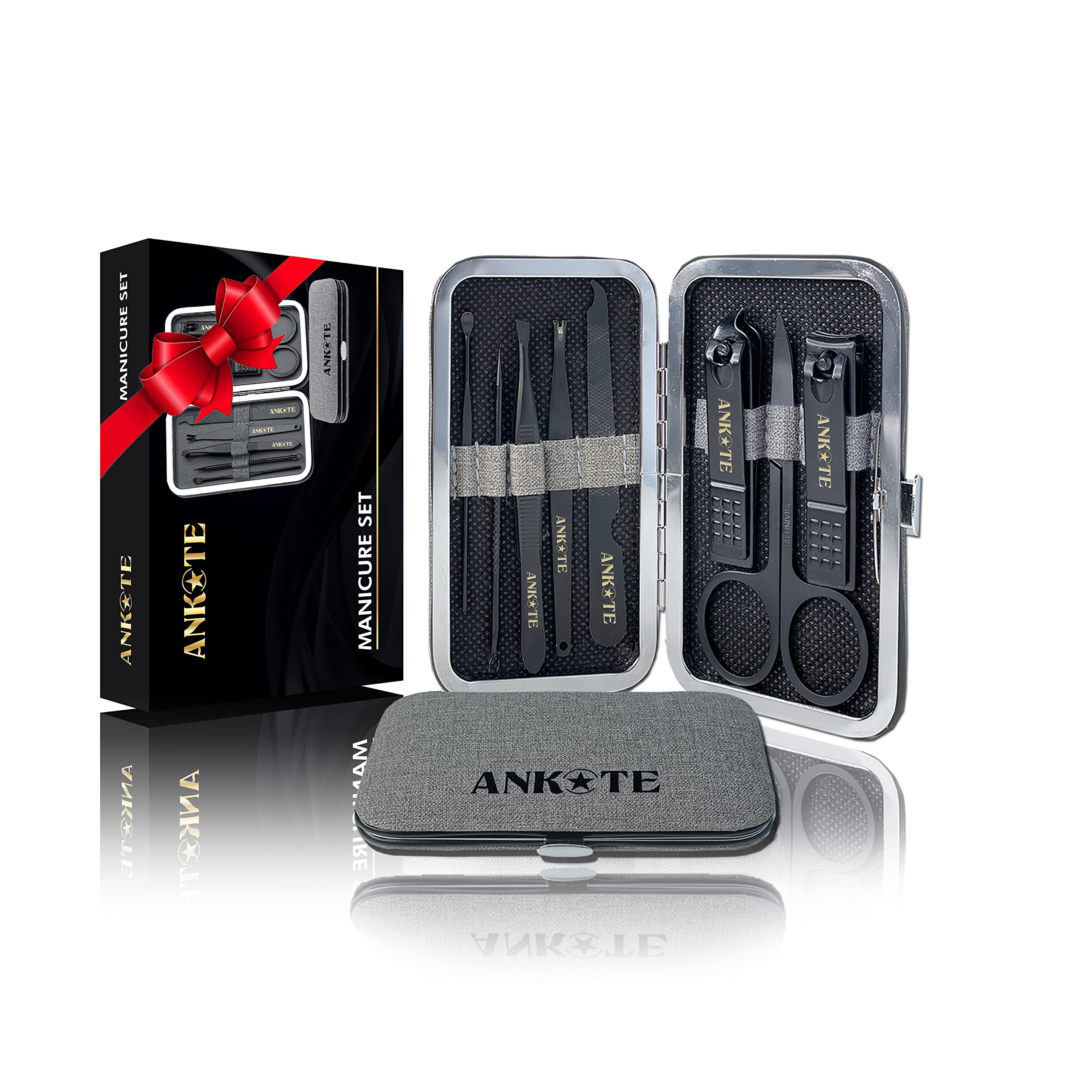 8-in-1 Professional Manicure & Pedicure Kit for Women & Men - Cuticle Care, Nail Cleaning & Grooming Set - Travel Friendly Toe Nail & Hand Nail Care Kit - Perfect for Home, Salon, Travel & Gift Giving