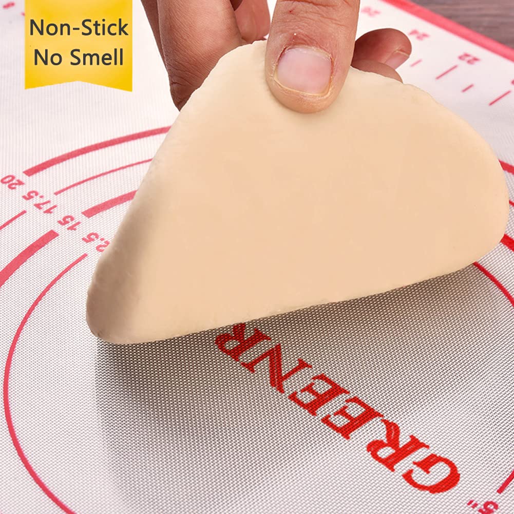 Non-Stick Silicone Baking Mat - Extra Thick Pastry Mat with Measurements for Fondant, Dough Rolling & Pie Crust | 16x20 Inch Oven Liner & Counter Protector | Ideal for Baking, Cooking & Kitchen Prep