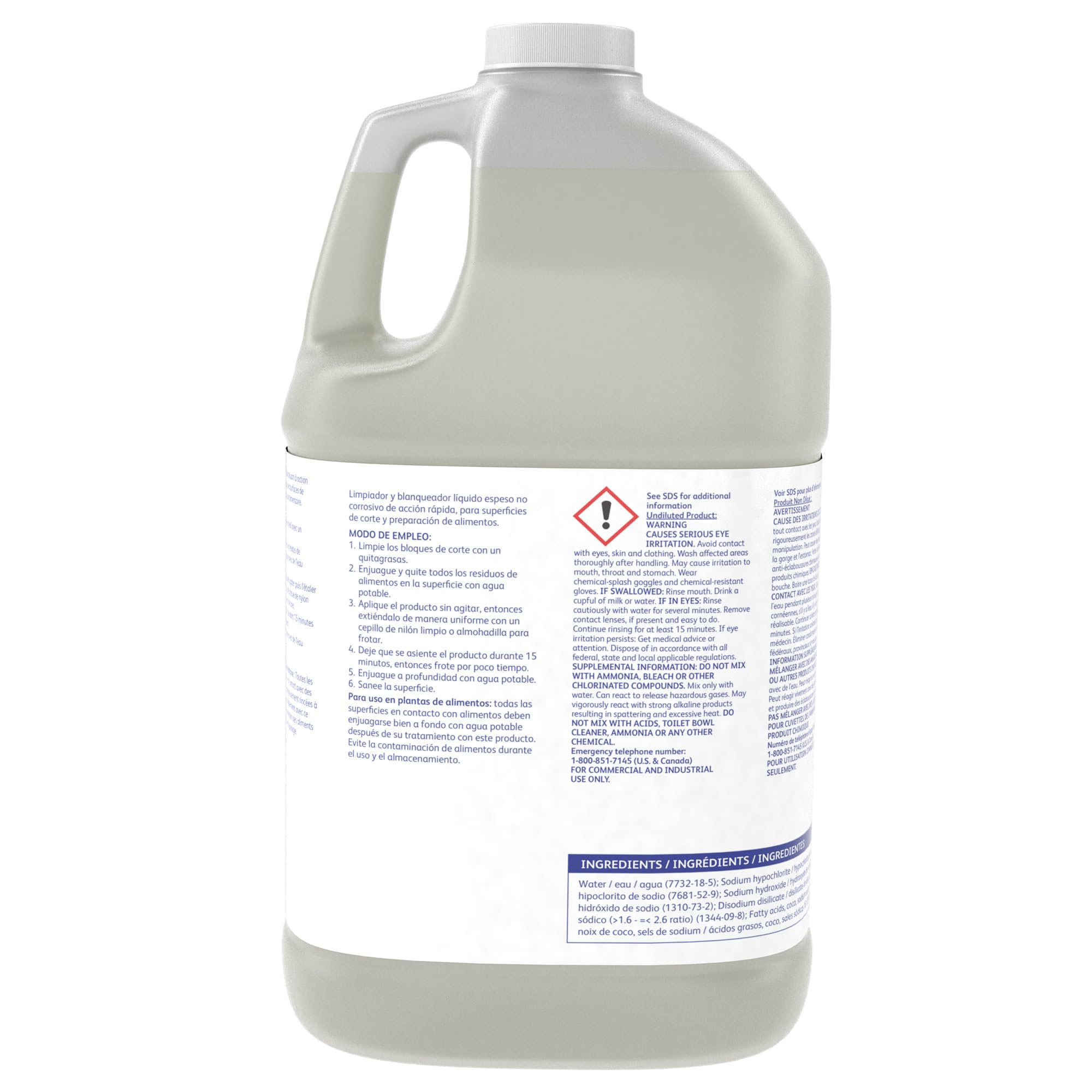 Diversey 904404 SUMA Block Whitener - Stain Remover for Cutting Boards & Chopping Blocks, Ready-to-Use 1-Gallon (4-Pack) | Professional Kitchen Cleaning Solution for Restaurants & Food Prep Areas