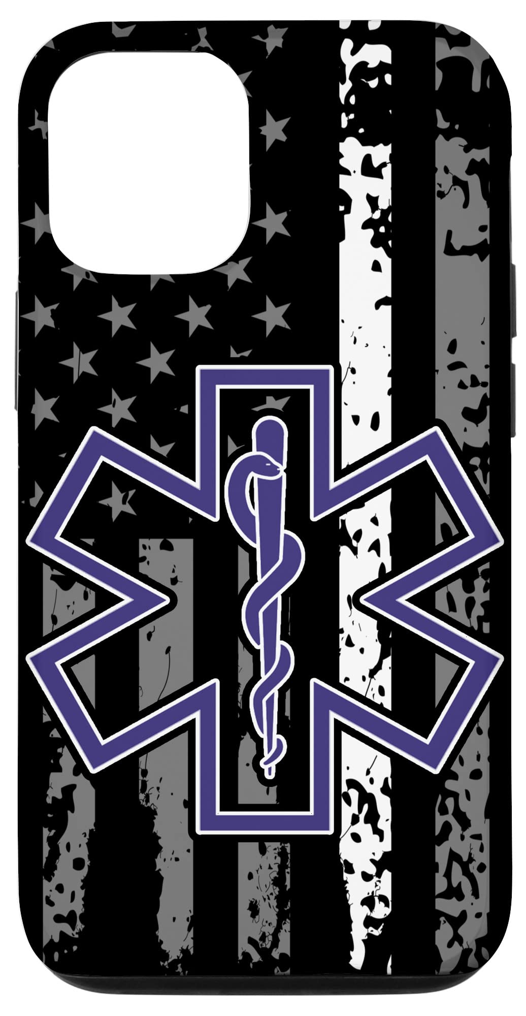iPhone 12/12 Pro Thin White Line Case - EMS EMT Paramedic American Flag Design - Perfect Gift for First Responders & Medical Professionals - Durable Protection for Daily Use & Work Scenes