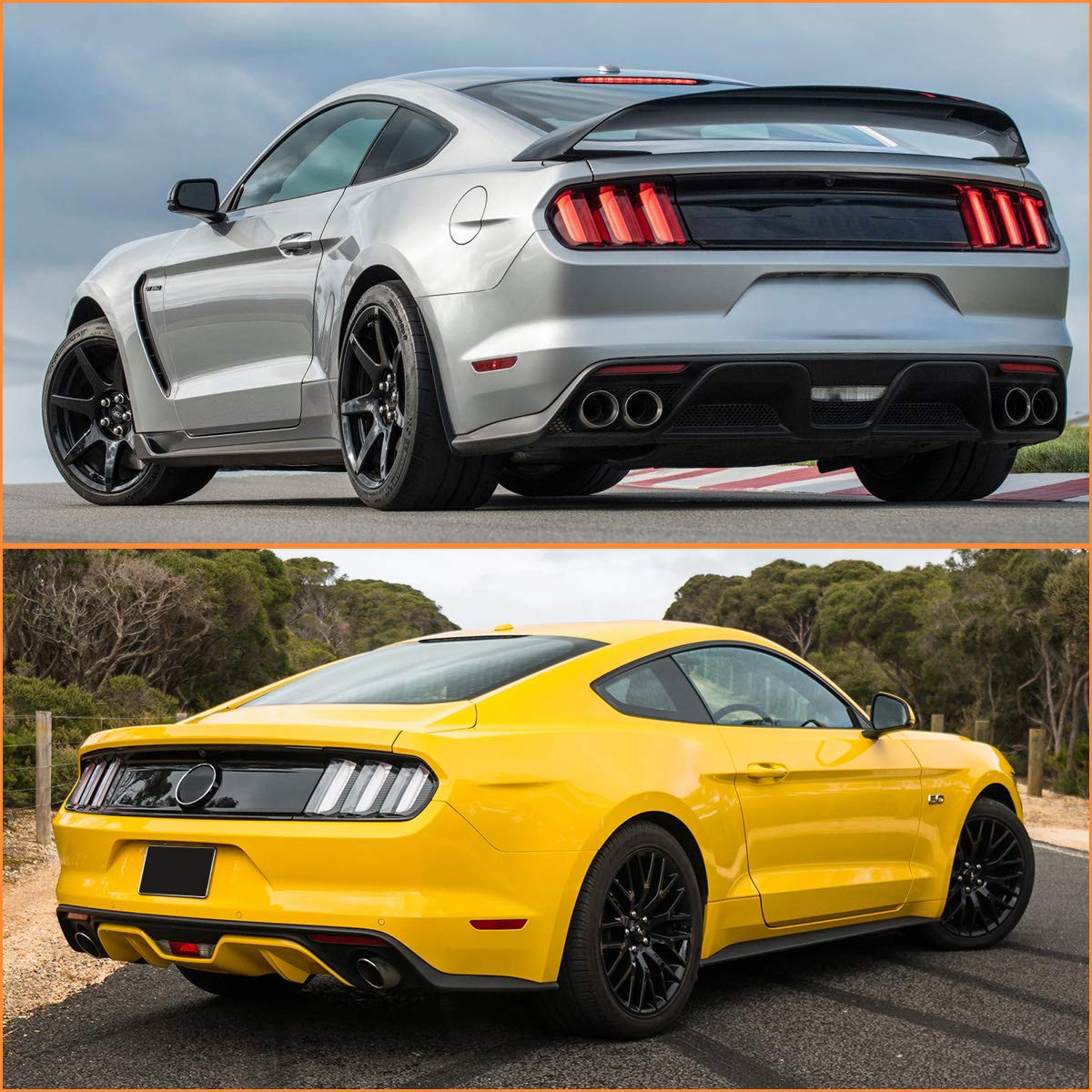 AUTOWIKI LED Tail Lights for 2015-2020 Ford Mustang - Sequential Turn Signals, Black Housing, Clear Lens (2PCS) - Upgrade Your Ride with Enhanced Visibility & Style