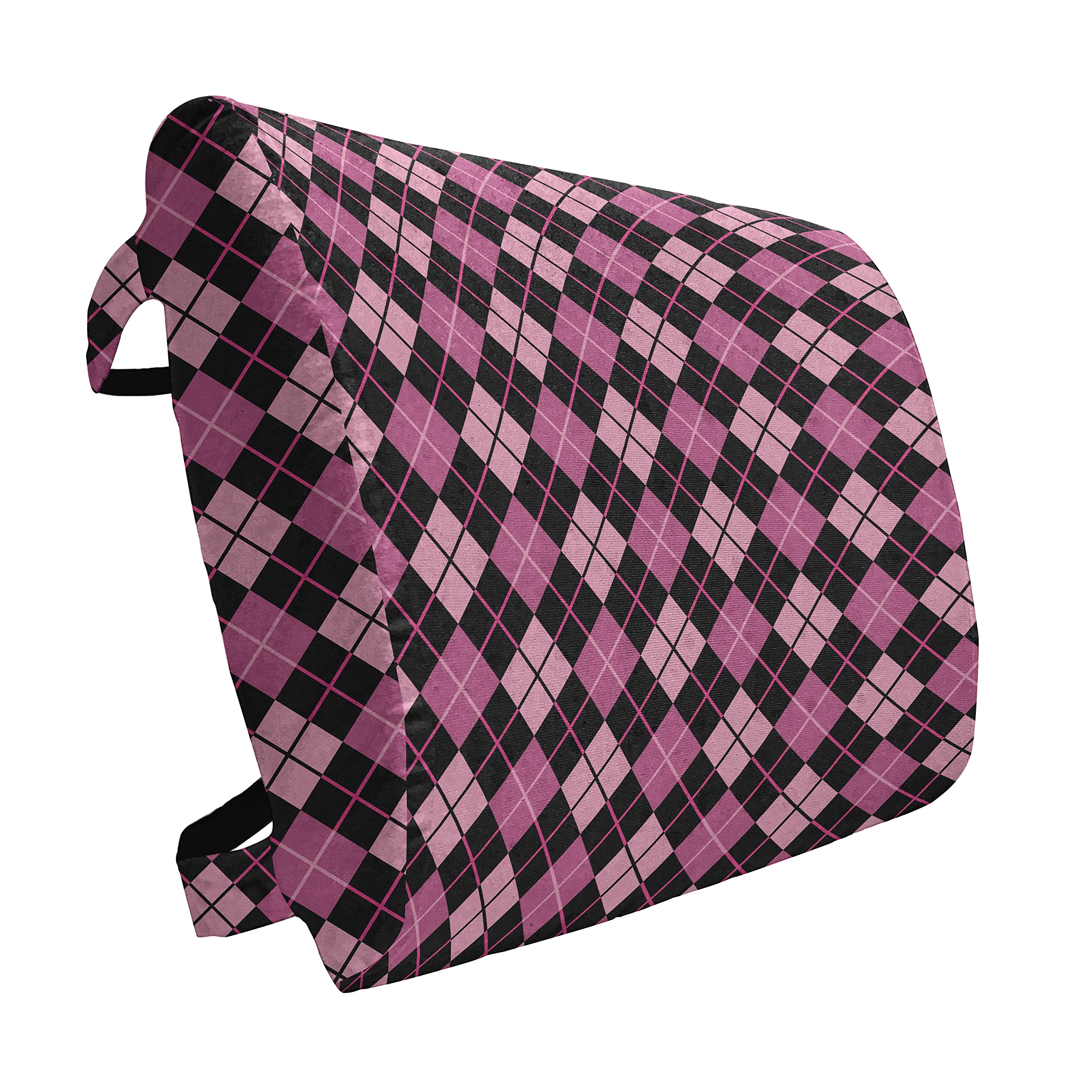 Ambesonne Checkered Lumbar Support Pillow - Cross Striped Mosaic Pattern, High Density Foam for Office Chair & Car Seat - 14
