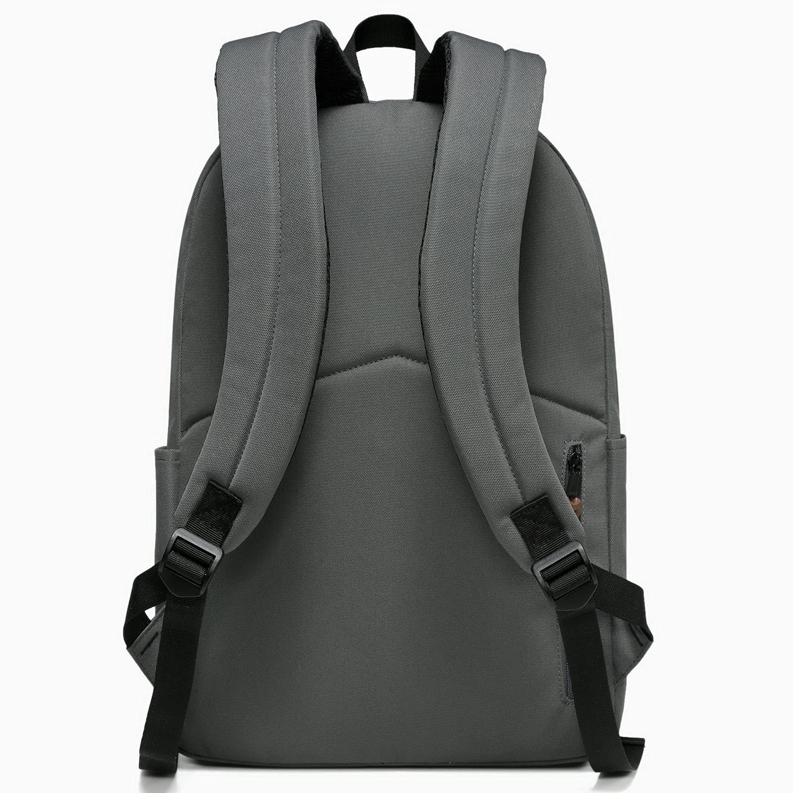 VASCHY Waterproof Lightweight School Backpack for Men & Women - 15.6 Inch Laptop Backpack with Padded Sleeve, Dark Gray - Perfect for College, Work, Travel & Daily Commute