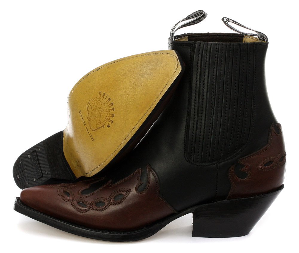 Arizona Lo Black/Burgundy Genuine Leather Cowboy Boots for Men - Size 6 | Western Style, Comfortable & Durable | Perfect for Rodeo, Country Music Festivals & Casual Wear