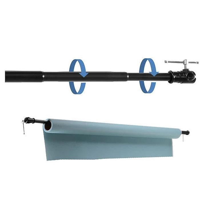 Adjustable Telescopic Backdrop Stand - Extends from 1.2m to 3m - Black/Silver Crossbar Rod for Photography, Events & Home Decor