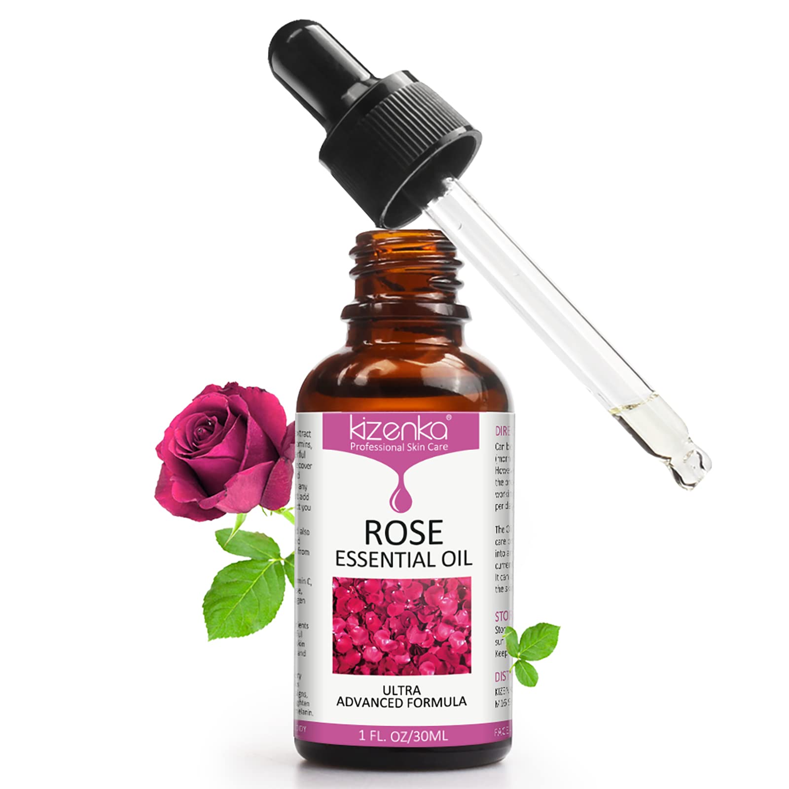 Pure Rose Essential Oil for Face - Anti-Aging & Wrinkle Serum, Natural Moisturizer for Skin Care - 1 Fl Oz (30ml) - Perfect for Daily Skincare Routine & Aromatherapy