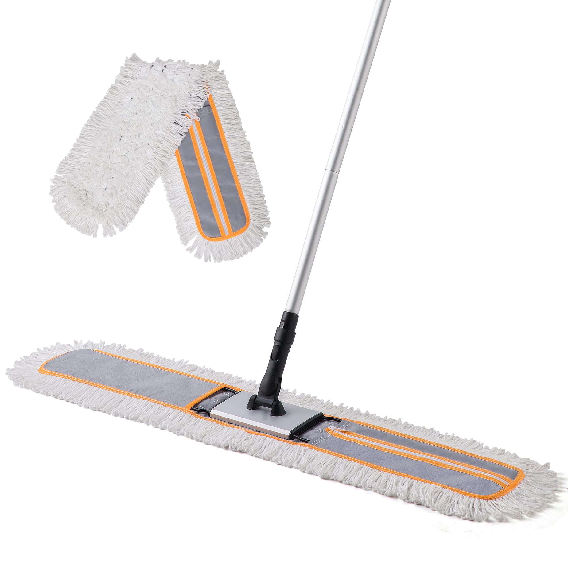 CLEANHOME 36” Commercial Dust Mop for Hardwood Floors - Heavy Duty Push Broom for Tile, Marble & Vinyl Plank Floors - Hotel & Household Cleaning Supplies - Perfect for Daily Floor Maintenance & Deep Cleaning