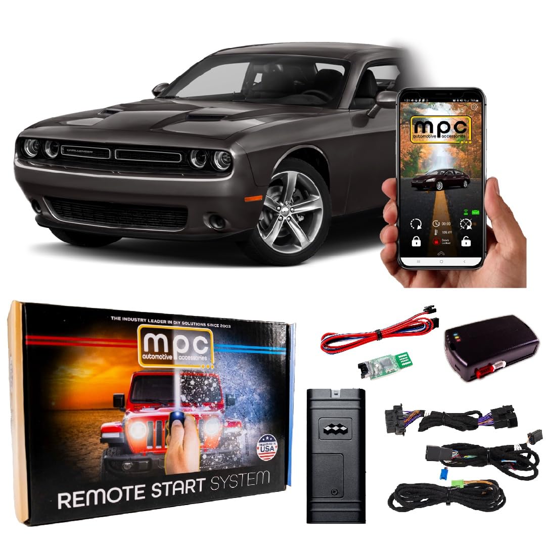 MPC Remote Start Kit for Dodge Challenger 2018 | Smartphone App Control | Plug & Play Installation | 3X Lock-to-Start Feature | US Tech Support | Perfect for Cold Weather & Security Protection