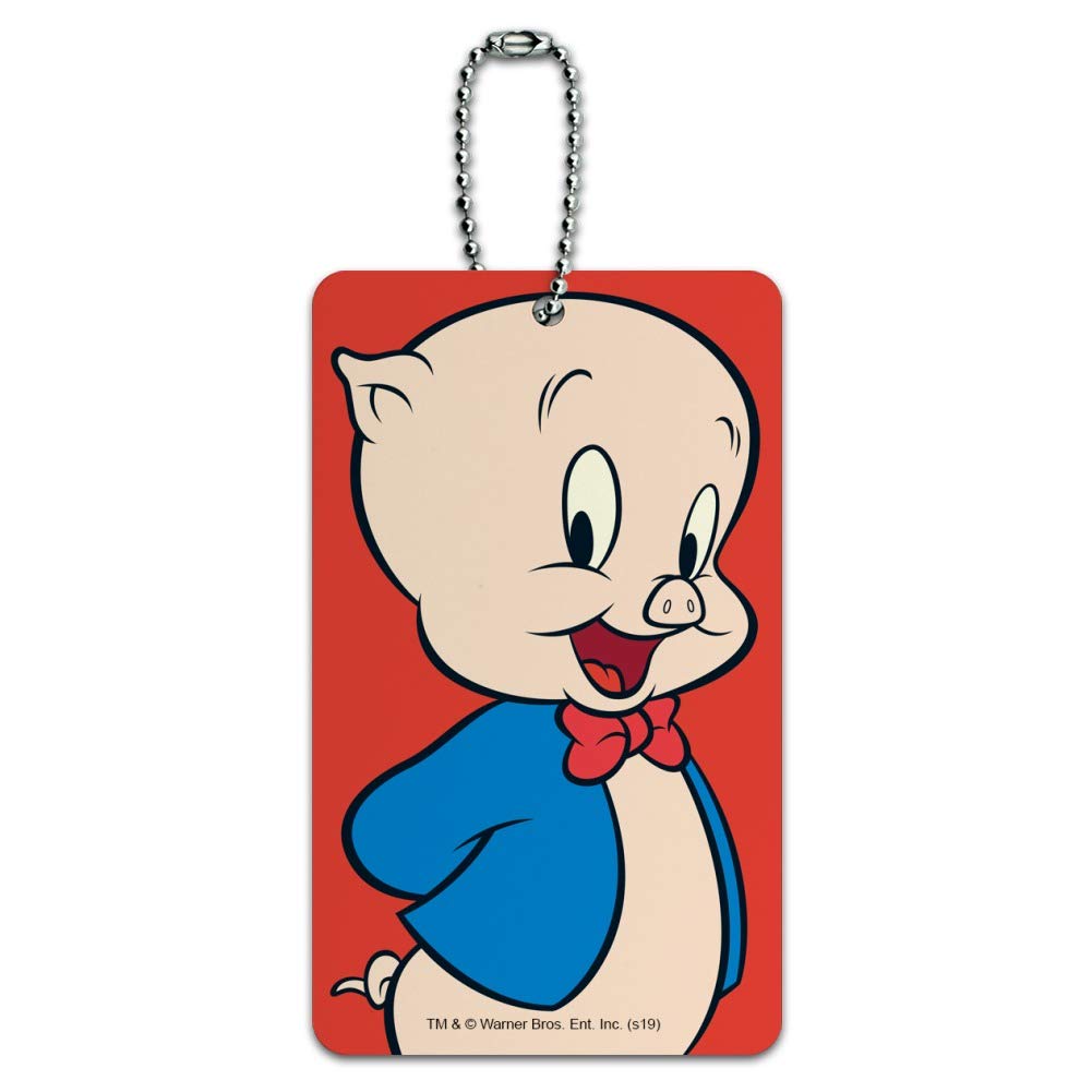 Looney Tunes Porky Pig Luggage Tag - Durable Suitcase ID Card for Carry-On Bags - Perfect for Travel, Business Trips & Vacation Identification