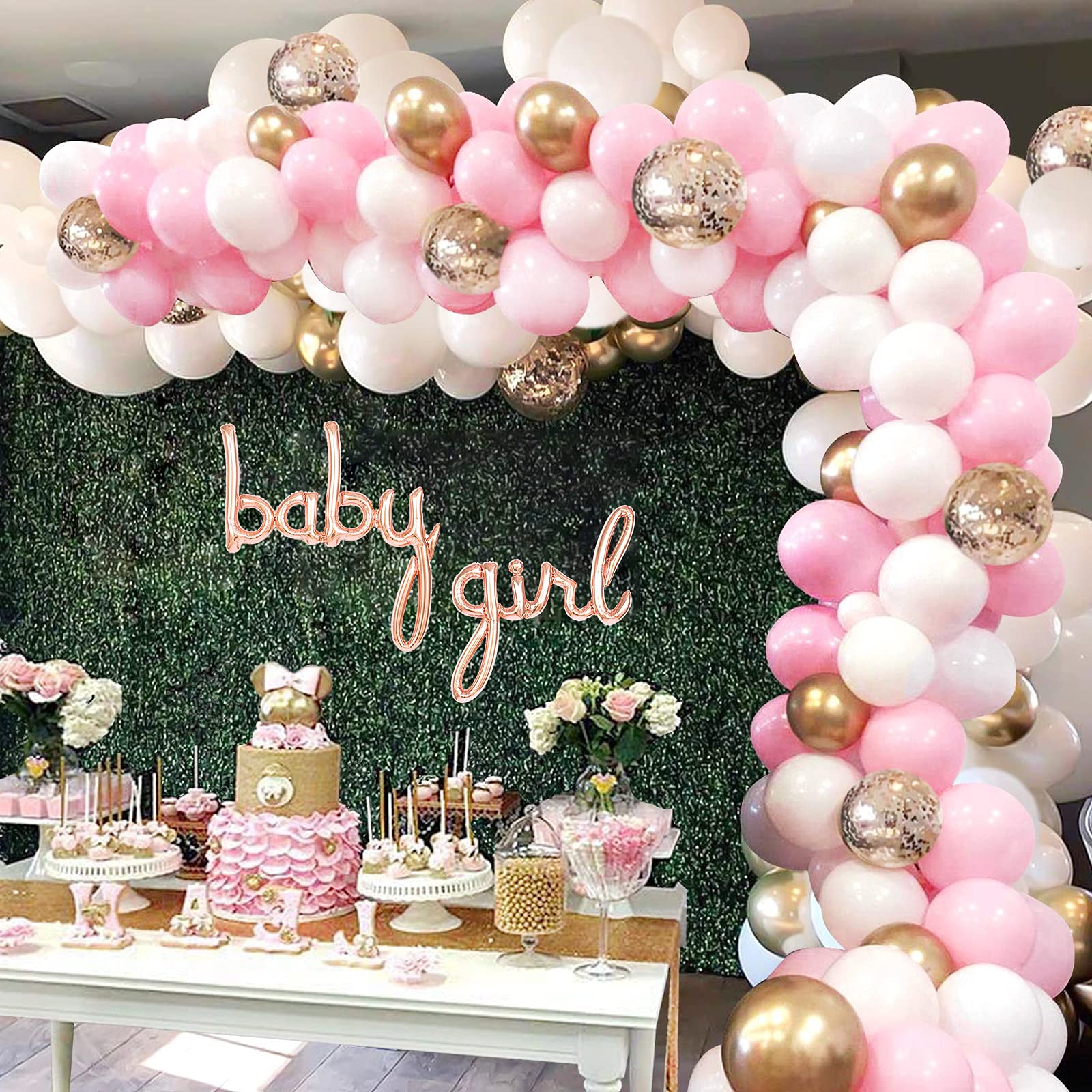 Rose Gold Baby Girl Balloon - Elegant Handwriting Style Foil Balloon for Baby Showers, It's a Girl Parties & Gender Reveals | Perfect for Nursery Decor, Birthday Celebrations & Photo Backdrops