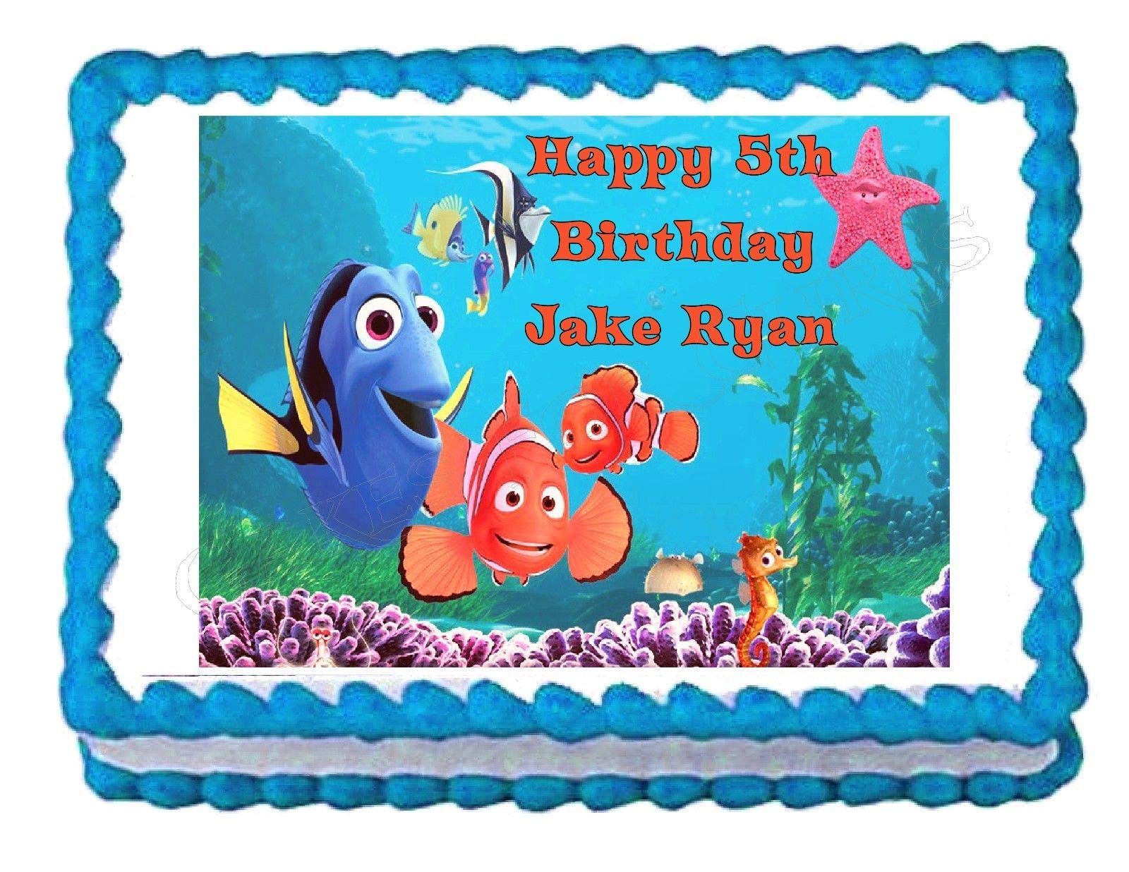 Finding Nemo Edible Cake Topper - Printed Sugar Sheet for Birthday Cakes, Cupcakes & Desserts - Perfect for Kids' Parties, Baby Showers & Disney Themed Celebrations