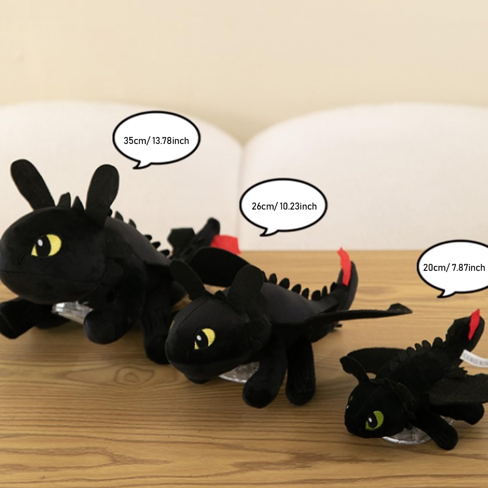 Soft Dragon Plush Car Accessories with Traceless Glue - 20/26/35cm PP Cotton Plush Toy Roof Hanger for Cars & Motorcycles - Cute Dashboard Decor for Road Trips & Gifts