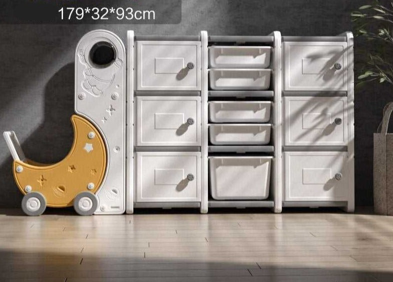 Space-Themed Toy Storage Organizer - Astronaut Design Kids Toy Box for Playroom & Bedroom Organization | Perfect for Storing Toys, Books & Games