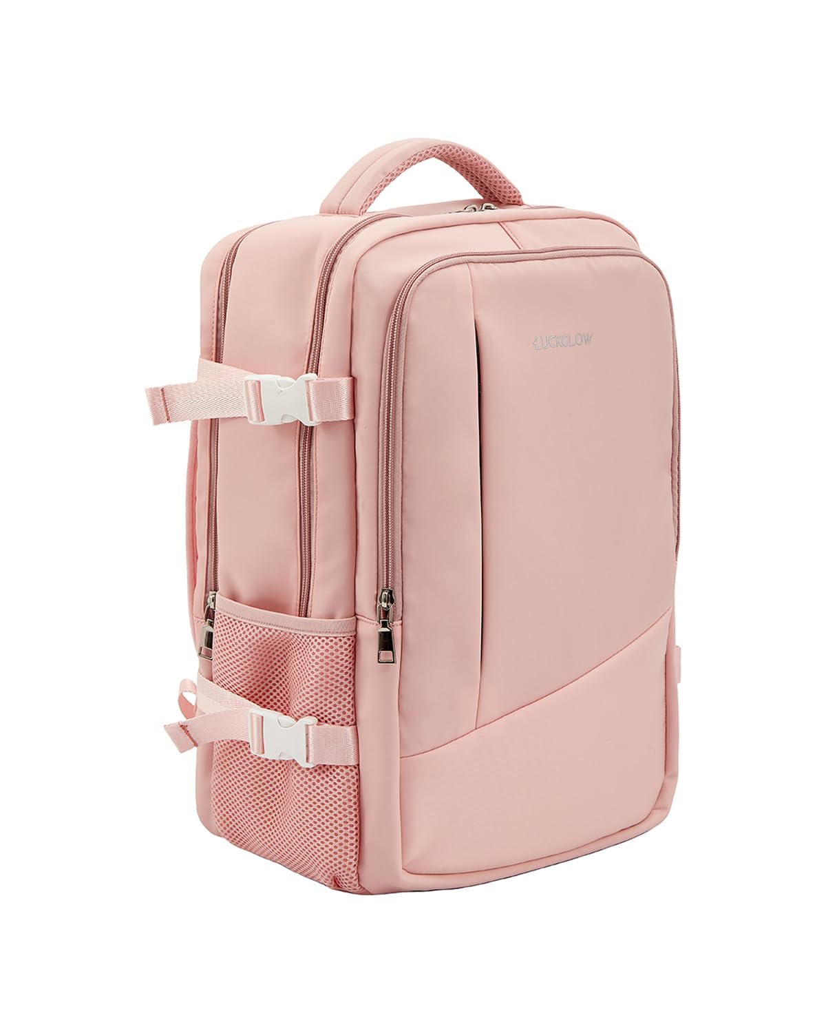 Women's Pink Travel Backpack - 15.6 Inch Laptop Carry-On Backpack with USB Charging Port, Lightweight Water-Resistant Daypack for Work, School & Airplane Travel