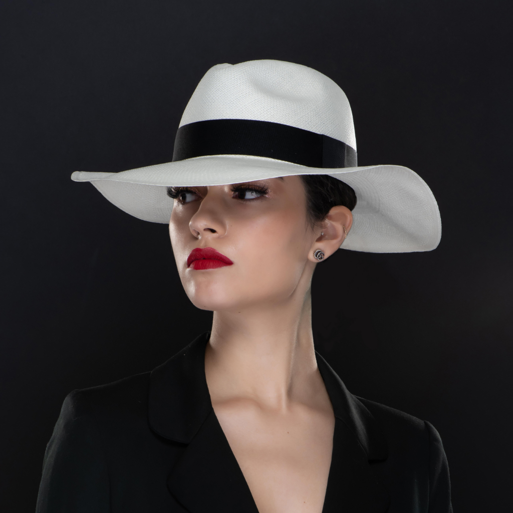 Stylish White Panama Hat for Women - Breathable Summer Sun Hat for Beach, Travel & Outdoor Activities