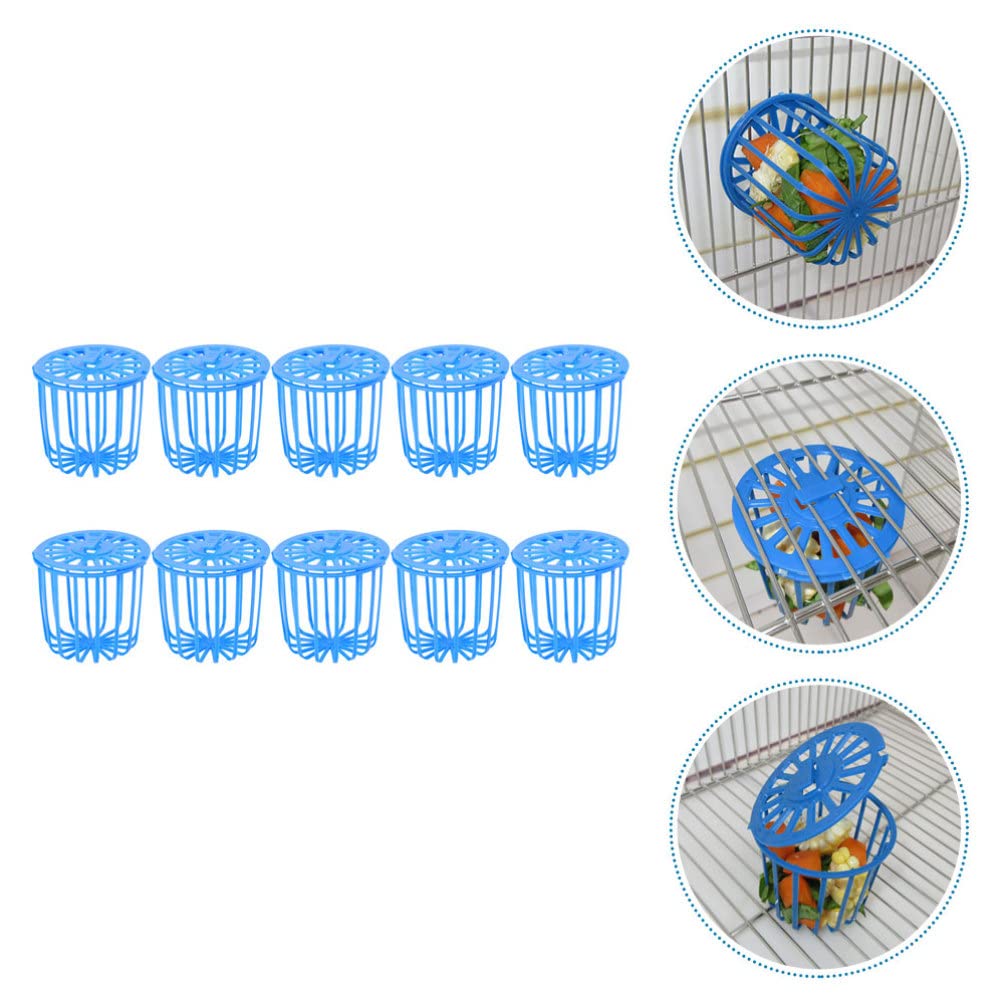 10pcs Bird Feeding Basket - Durable Parrot Fruit & Vegetable Feeder Basket, Foraging Toy for Pet Parrots, Cockatiels, Lovebirds - Perfect for Cage Enrichment & Healthy Snacking