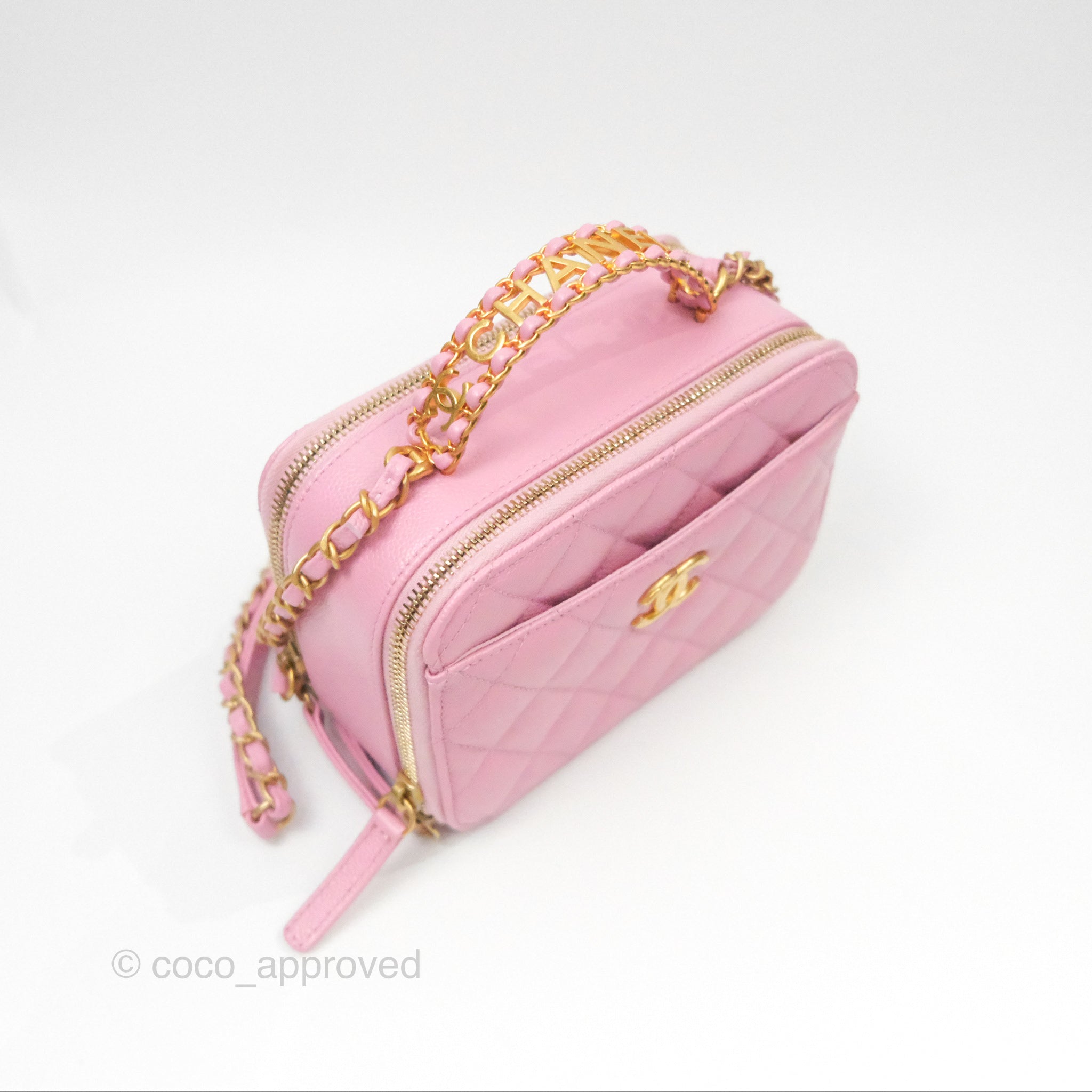 Chanel Caviar Quilted Small Vanity Case Handbag in Light Pink - Luxury Crossbody Bag for Women, Perfect for Date Night & Special Occasions