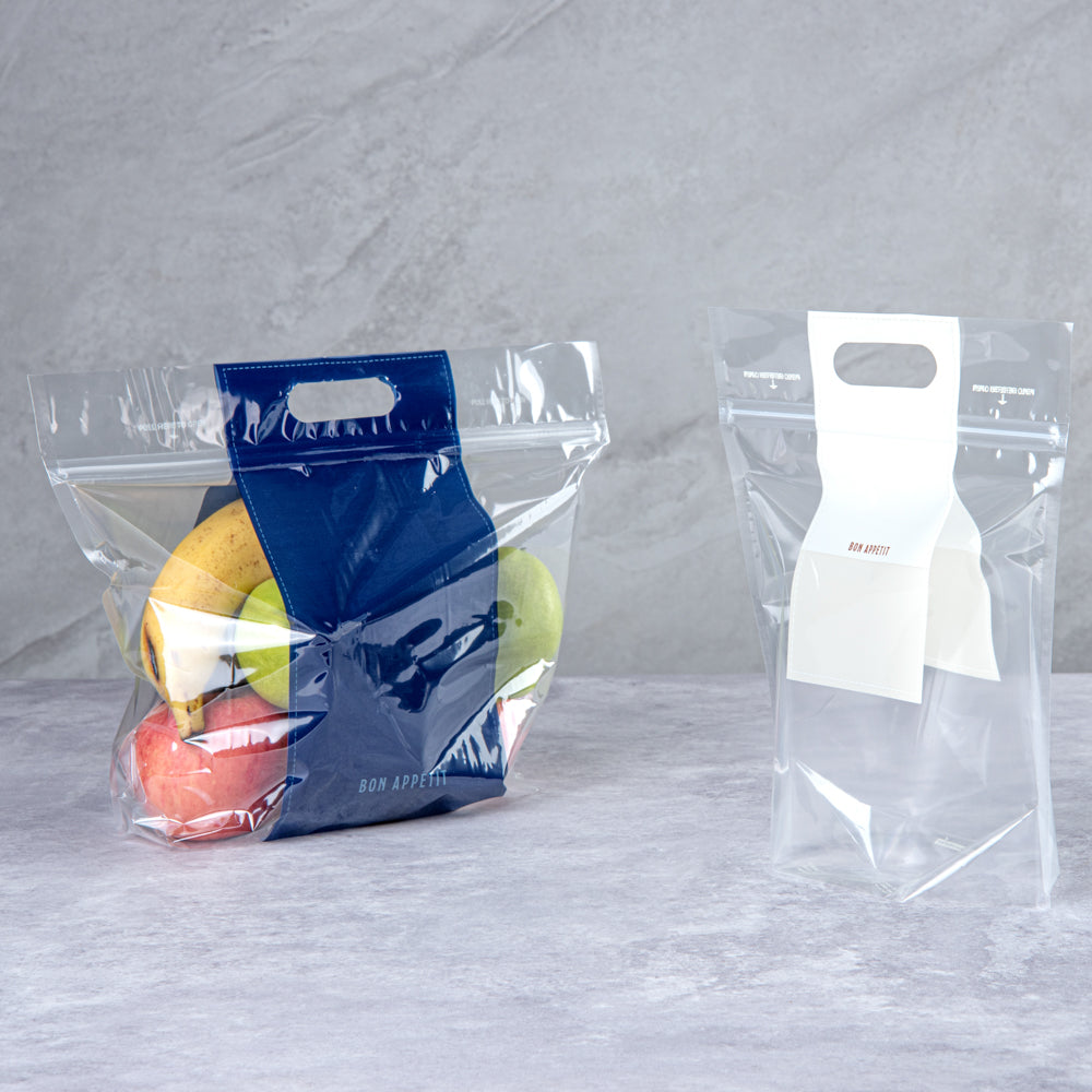 Clear Plastic Gusset Zipper Bags with Handles - 8.25
