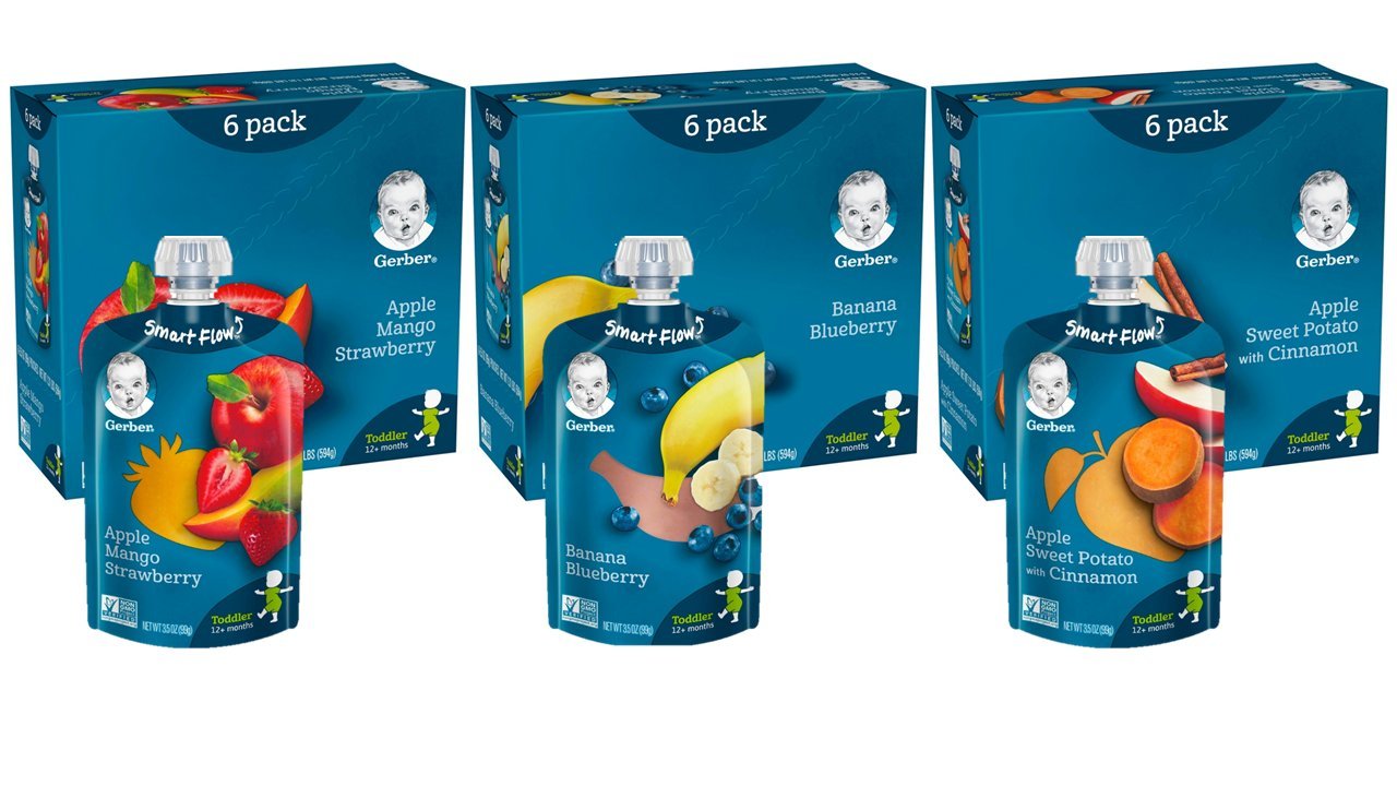 Organic Gerber Baby Food Pouches & Snacks for Toddlers 12+ Months - Value Pack with Lil Crunchies (8th Generation) | Healthy On-the-Go Snacks for Daycare, Travel & Outdoor Activities