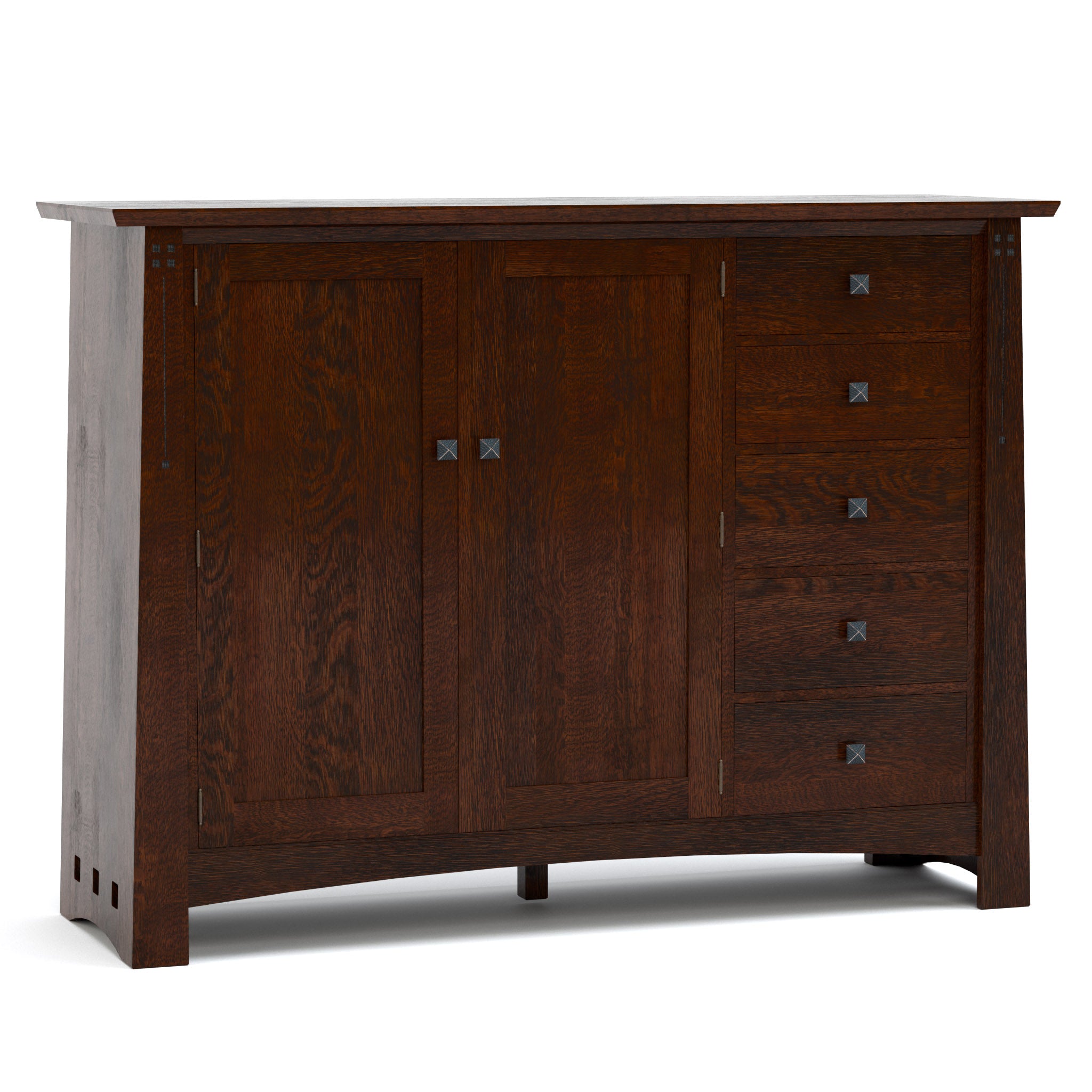 Highlands Low Armoire - Modern Wooden Wardrobe with 3 Drawers & Hanging Space for Bedroom, Closet & Dorm Organization | Perfect for Small Spaces & Home Decor