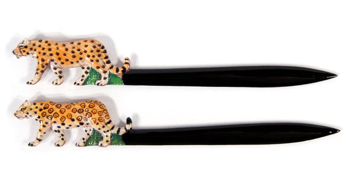 Handpainted Leopard Design Letter Openers - Bulk Pack of 12 - Unique Office Supplies for Gifts & Business Use - Perfect for Mail, Documents & Home Office Decor