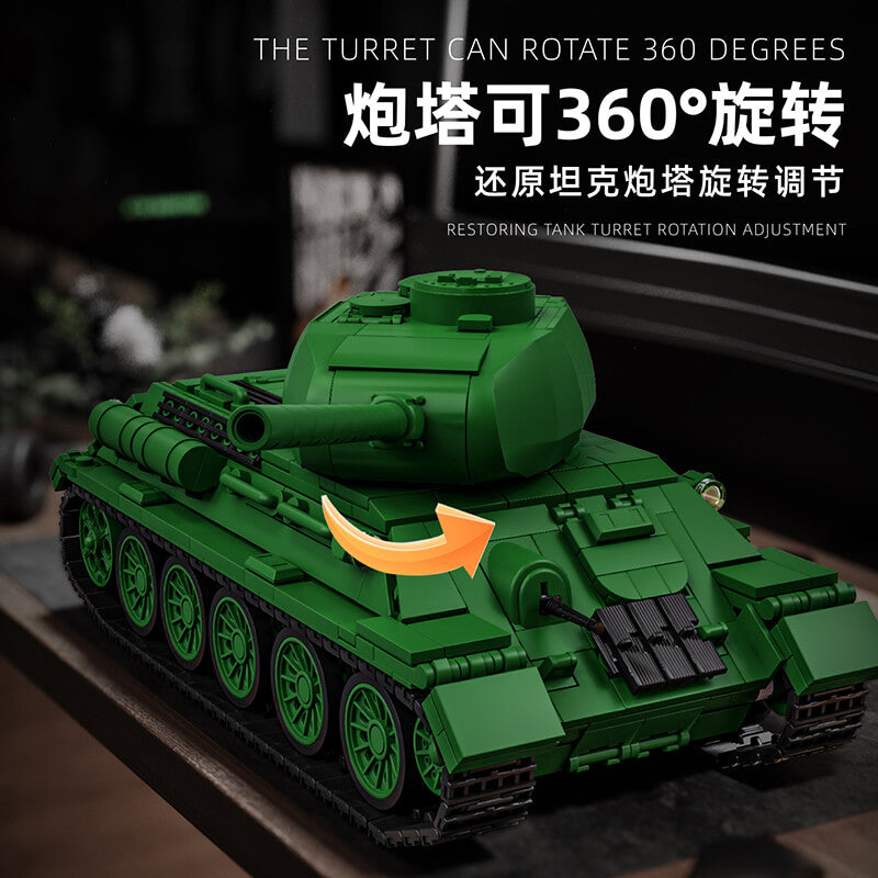 12GO 97007 T-34/85 Russian Medium Tank Model Kit - WWII Military Vehicle for Collectors & Hobbyists | Perfect for Display, Gifts & Historical Reenactments