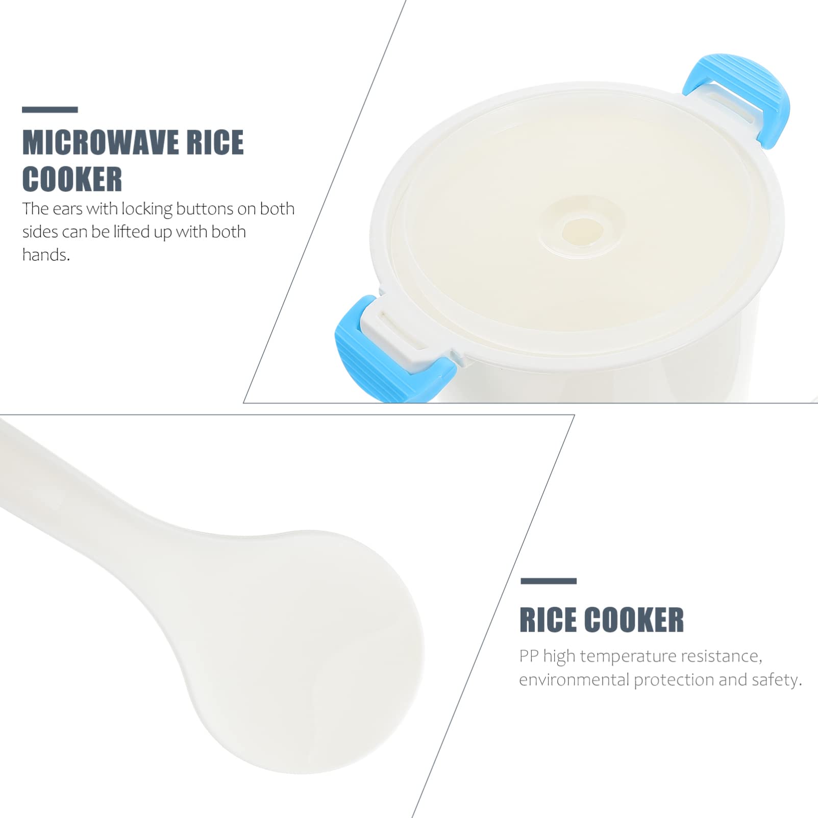 HEMOTON Microwave Rice Cooker - Small Microwave Cooker for Rice, Soup, Chicken & Pasta | Food Grade Steamer & Microwavable Food Container | Perfect for Dorm, Office & Quick Home Meals