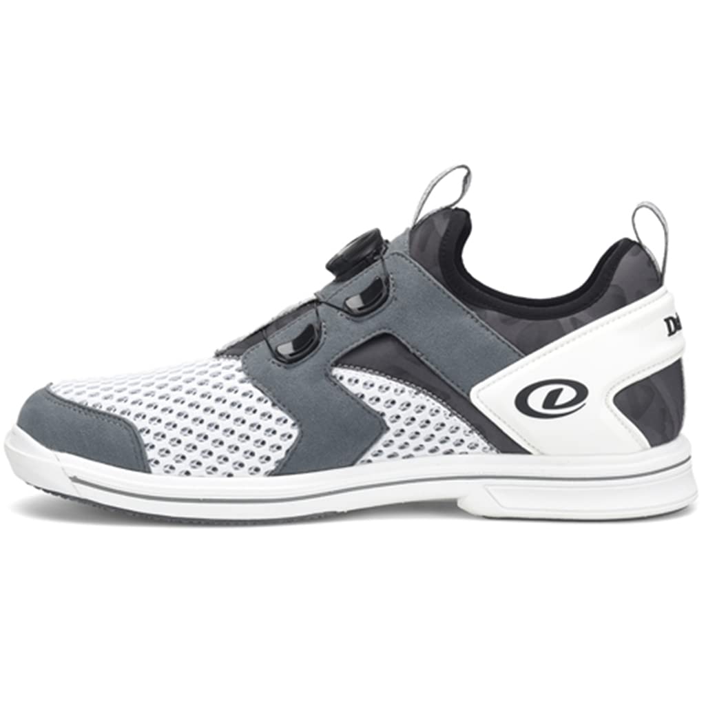 Dexter Men's Pro BOA White/Grey Wide Width Bowling Shoes Size 8.5 - Comfortable & Durable for League Play & Tournament Bowling