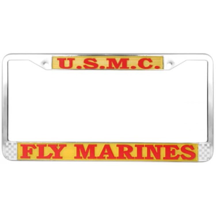 U.S. Marines Chrome License Plate Frame - Durable Metal Car Accessory for Patriotic Veterans & Military Supporters | Perfect for Trucks, Cars & Motorcycles