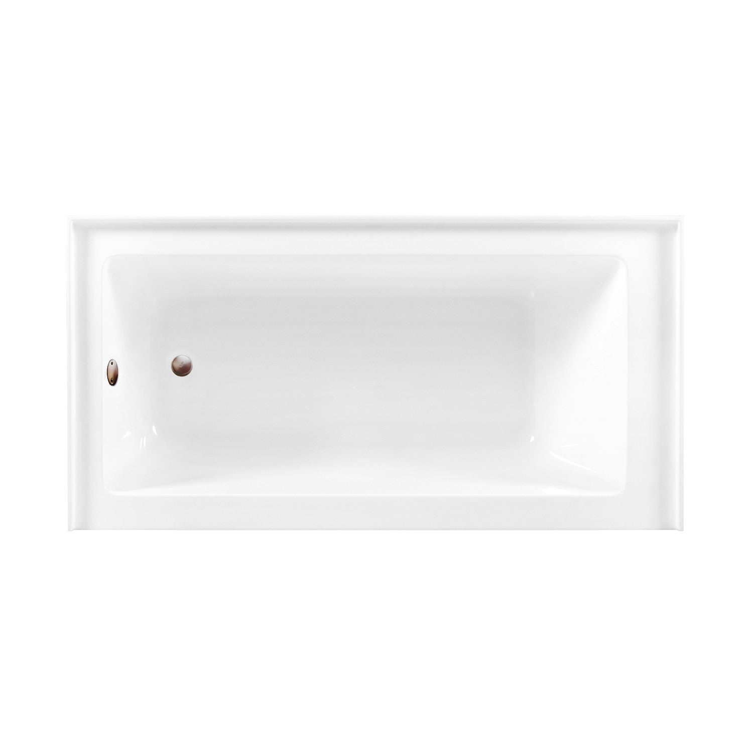 Aqua Eden 66-Inch Acrylic Rectangular 3-Wall Alcove Bathtub Combo with Waste & Overflow Drain - Glossy White/Oil Rubbed Bronze (Left Hand Drain) | Freestanding Soaking Tub for Modern Bathrooms, Spa-Like Relaxation at Home