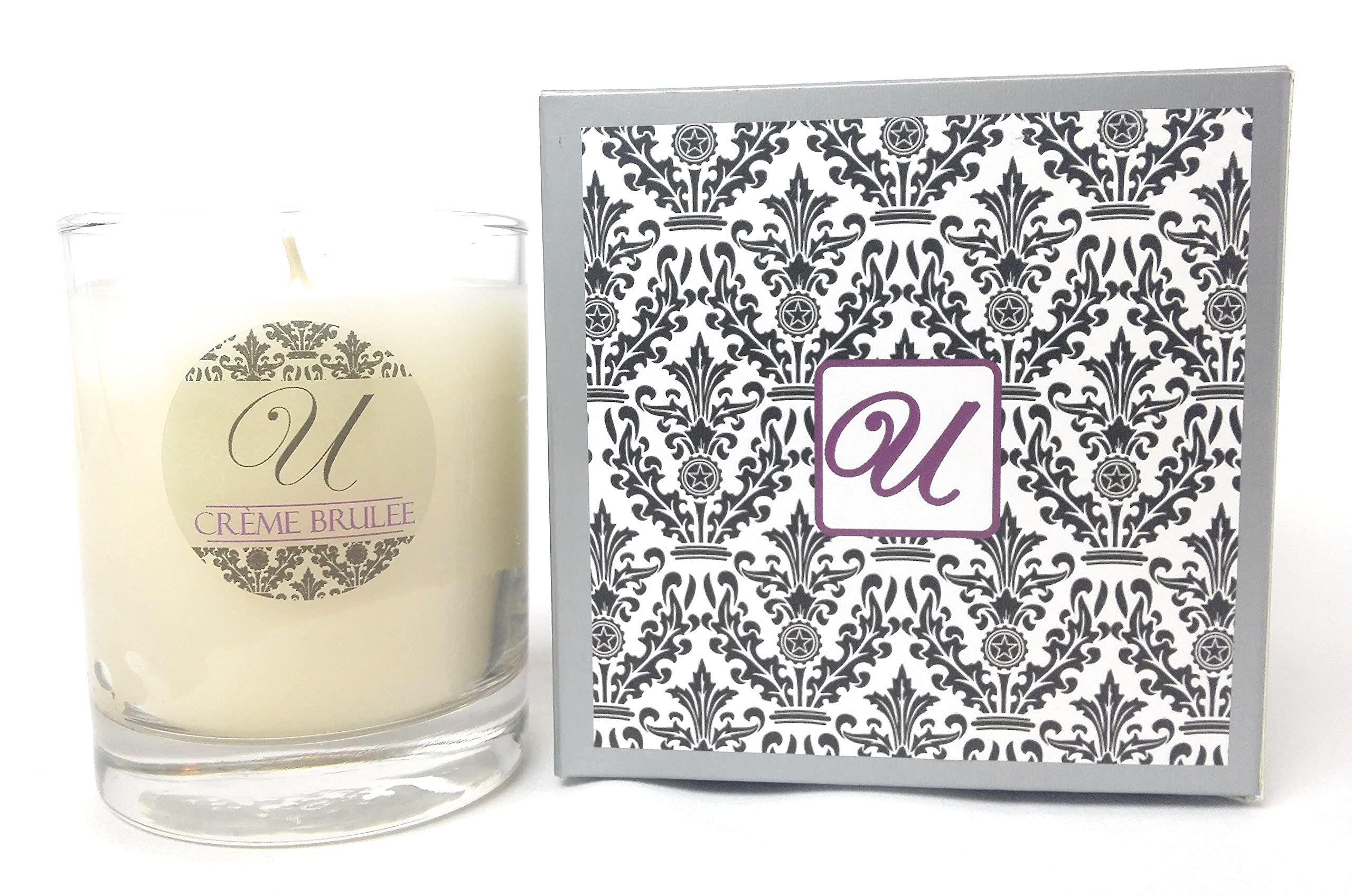 Premium Crème Brûlée Scented Candle (8 oz Glass Jar) - Select-a-Size Necklace Jewelry Inside ($10-$10,000 Value) - Perfect for Home Decor, Romantic Gifts & Luxury Self-Care