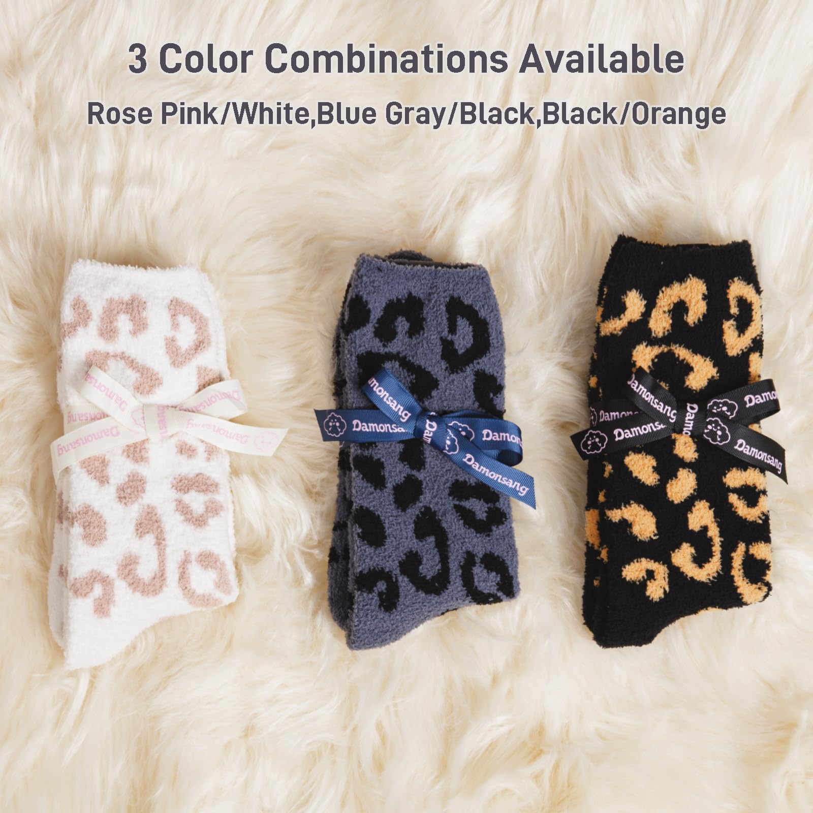 Women's Fuzzy Leopard Print Socks - Ultra Soft Microfiber Cozy & Warm Winter Socks - Perfect Gift for Her - Ideal for Home, Office & Lounge Wear
