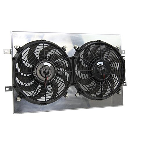 Primecooling 3 Row All Aluminum Radiator with 12-Inch Fan & Shroud - Compatible with 1972-1986 Jeep CJ Series (GM Chevy SBC Engine Conversion) - High-Performance Cooling for Off-Road & Daily Driving
