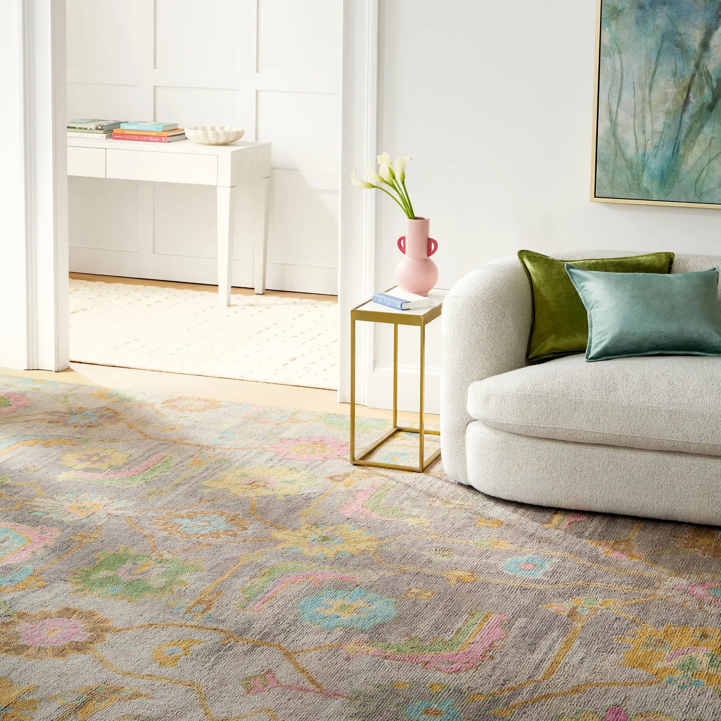 Dash & Albert Iris Multi Hand Knotted Wool Rug - Soft & Durable Area Rug for Living Room, Bedroom, Dining Room - Perfect for Home Decor & Cozy Spaces