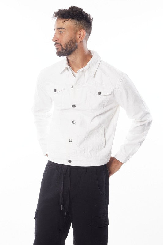 Men's White Denim Jacket - Lightweight Casual Denim Jacket for Men, Stylish Vintage Washed Jean Jacket - Perfect for Spring, Fall & Everyday Wear