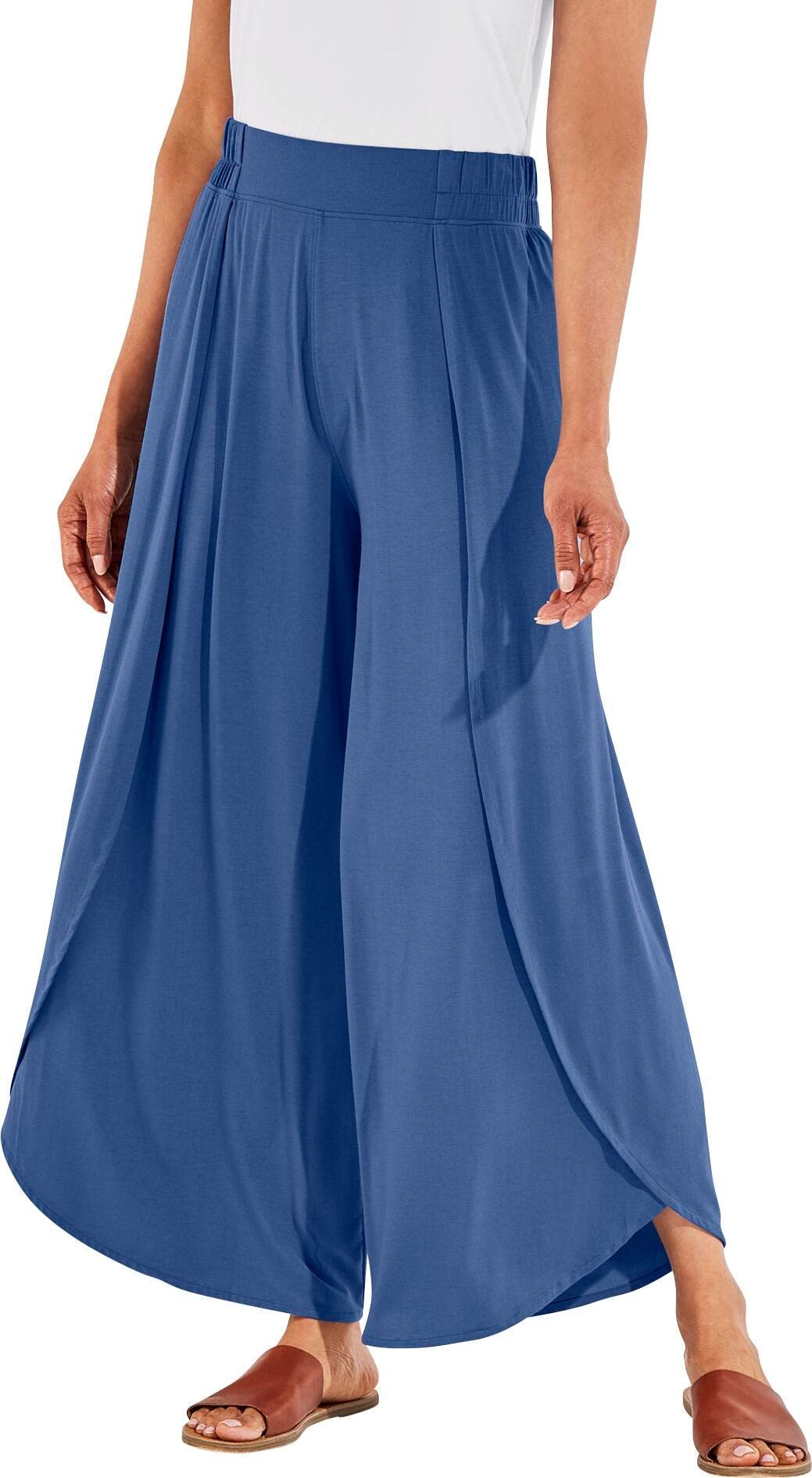 Coolibar UPF 50+ Women's Lynsu Wide Leg Pants - Sun Protective Beach Pants for Summer, Travel & Outdoor Activities