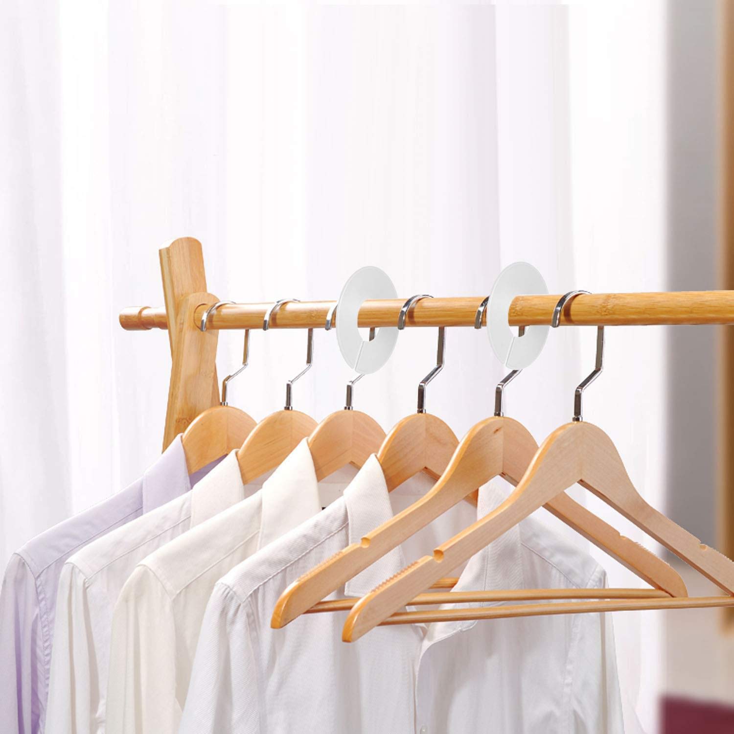 15-Pack Blank Round Closet Dividers & Hangers - White Plastic Clothing Rack Size Organizers for Baby Clothes, Retail Stores & Home Wardrobe Organization - Perfect for Nursery, Boutique & Closet Storage Solutions