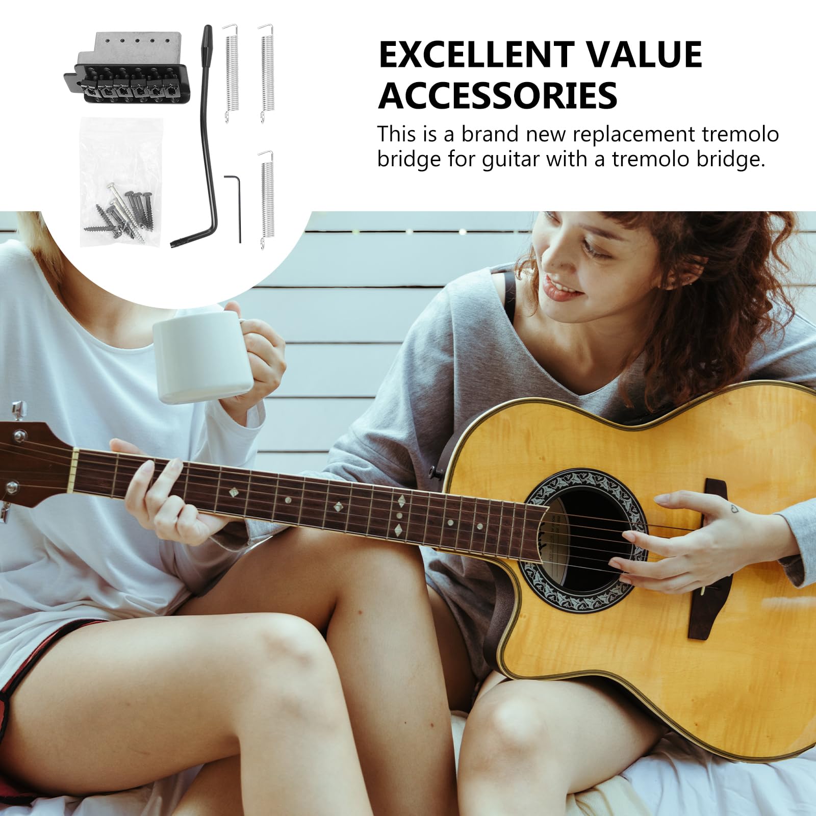 6 String Guitar Bridge & Saddle - Left Handed Electric Guitar Tremolo Bridge Replacement Parts | Perfect for DIY Guitar Repair & Upgrades