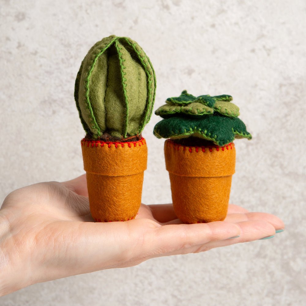 DIY Felt Cactus Craft Kit - Easy Care Artificial Succulent Plants for Home Decor, Office Desk, and Party Centerpieces