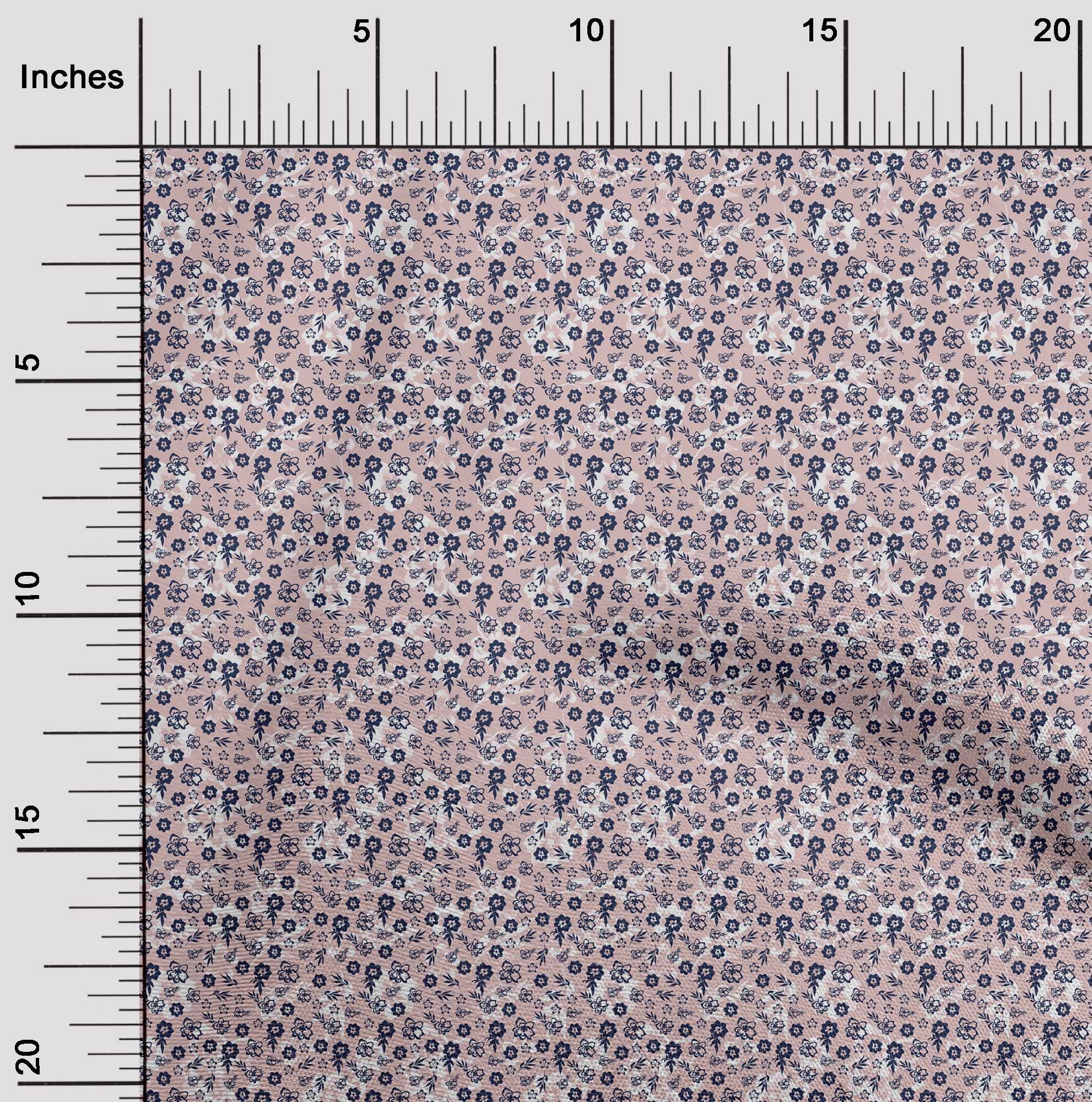 oneOone Cotton Poplin Light Pink Floral Ditsy Dress Fabric - 42 Inch Wide by The Yard | Perfect for Summer Dresses, DIY Sewing Projects & Home Decor
