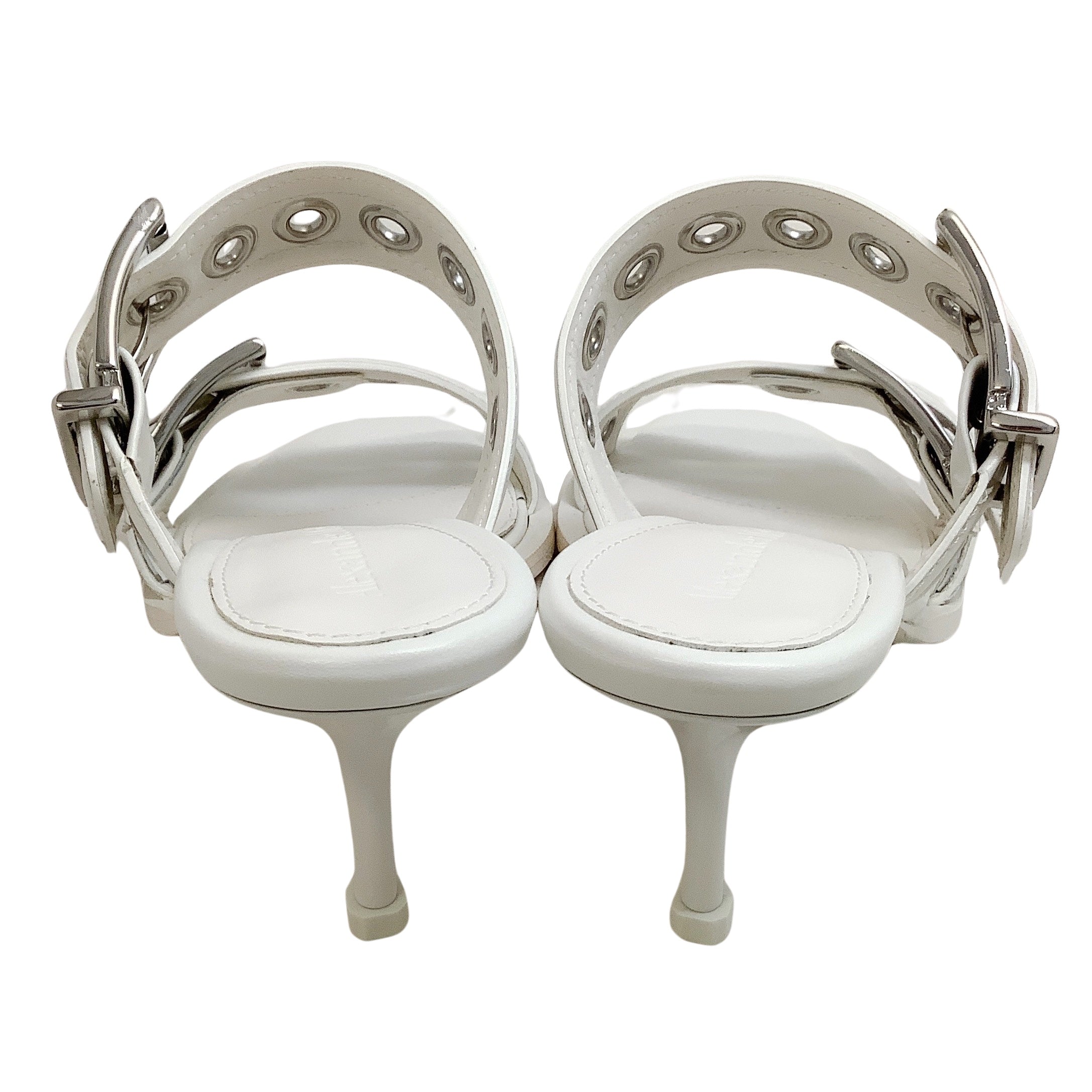 Alexander McQueen White Leather Buckle Strap Sandals for Women - Luxury Designer Summer Slide Sandals with Adjustable Buckle - Perfect for Beach, Vacation & Casual Outfits