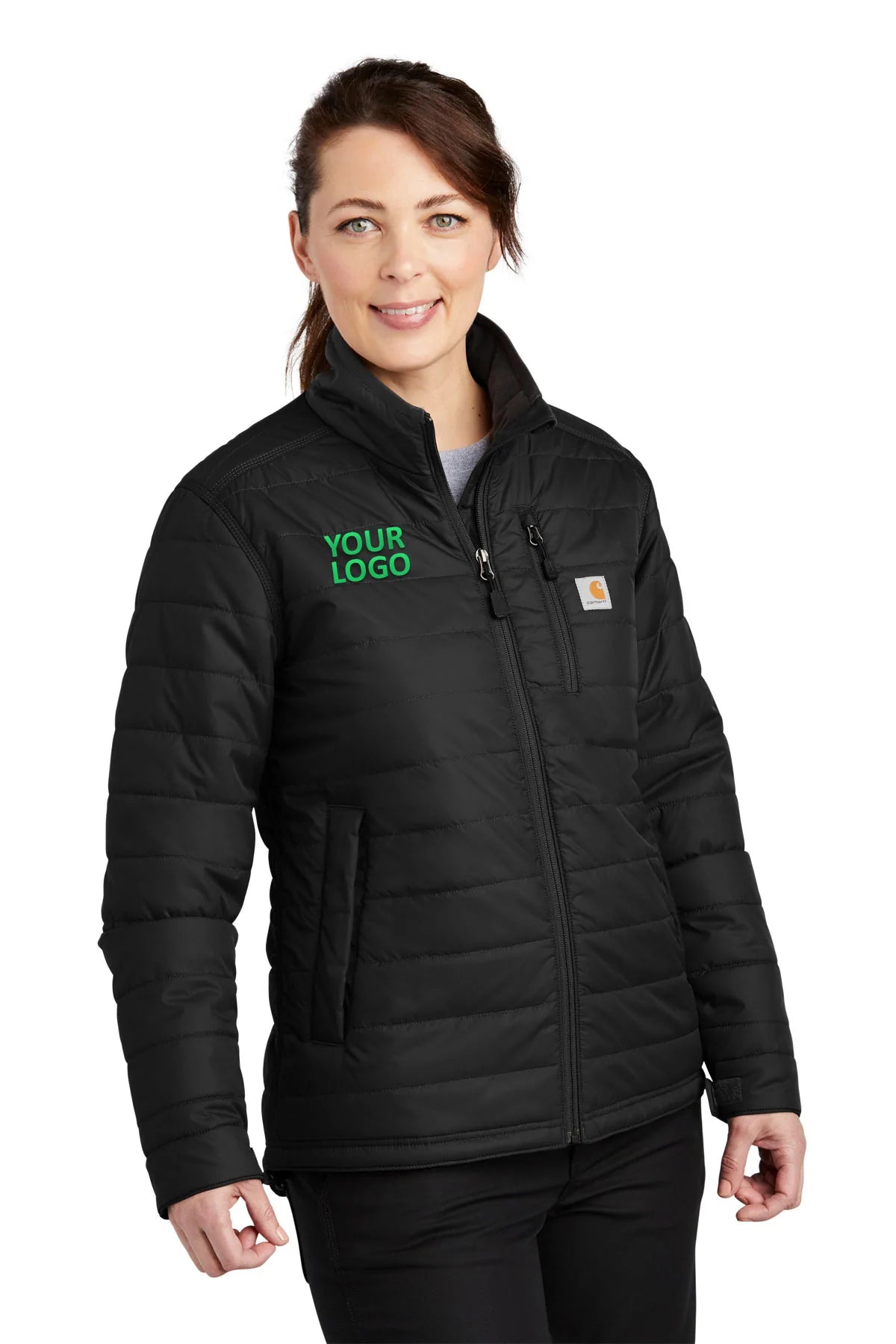 Carhartt Women's Gilliam Branded Jacket - Black | Durable Workwear for Outdoor Activities, Construction & Winter Wear