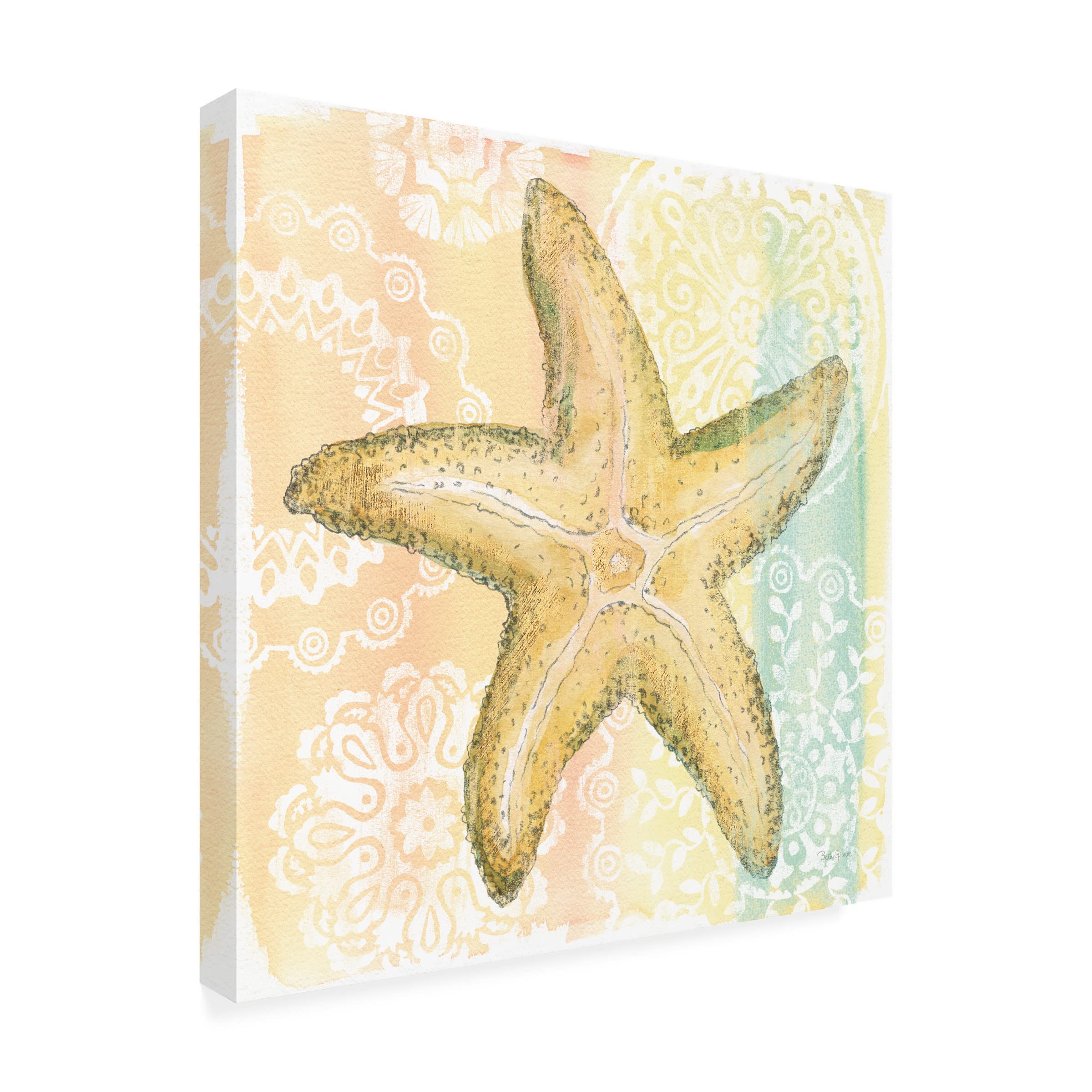 Beth Grove 'Golden Treasures VI' Canvas Wall Art Print - Luxury Home Decor for Living Room, Bedroom & Office