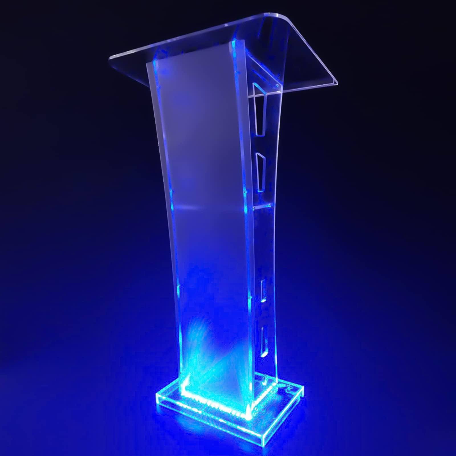 Clear Acrylic Church Podium with LED Lights - Modern Lectern Pulpit Stand for Churches, Weddings & Schools | Perfect for Sermons, Ceremonies & Presentations