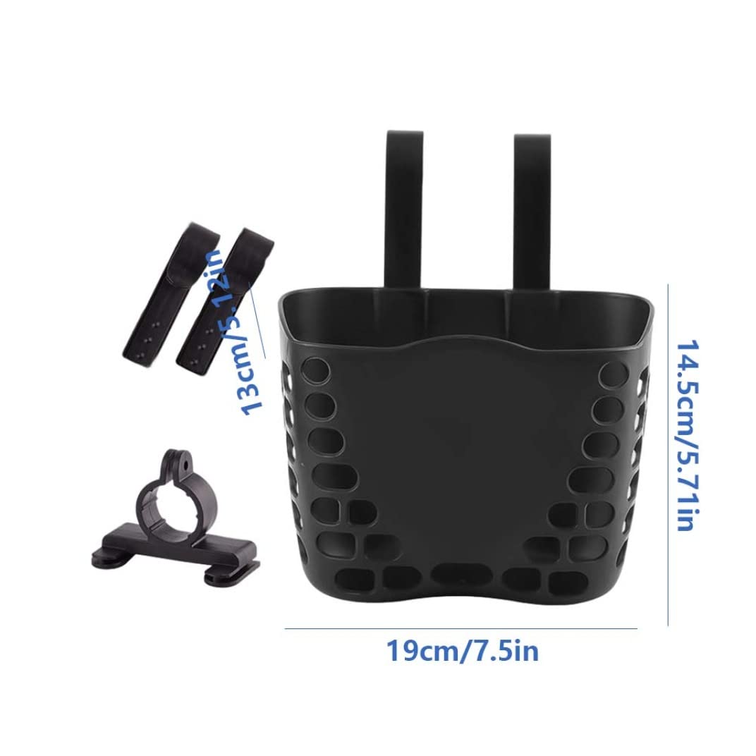 **Cute Hollowed Plastic Kids Bike Basket - Front Handlebar Bicycle Basket for Girls & Boys, 19x13x14.5cm (1PC) - Perfect for School, Picnics & Outdoor Rides**