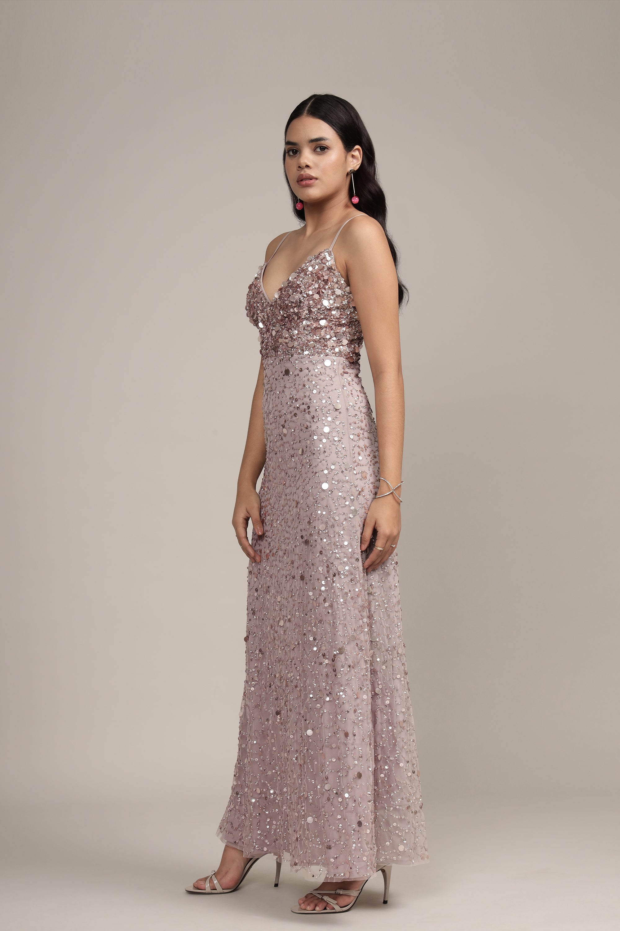 Elegant Betty Beaded Champagne Maxi Dress for Women - Perfect for Weddings, Evening Parties & Special Occasions