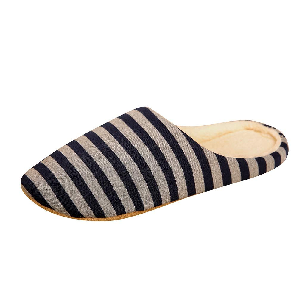 Men's Plush Winter Slippers - Soft Anti-Slip Indoor House Shoes with Wide Width (Size 12) - Cozy Home & Bedroom Footwear for Relaxing by the Fireplace