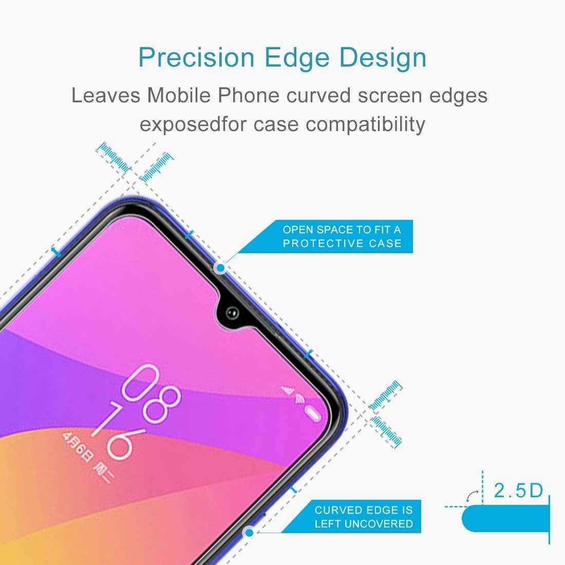 Xiaomi Mi CC9e Tempered Glass Screen Protector - 50 PCS Half-Screen Transparent Film for Ultimate Protection | Perfect for Daily Use, Gaming & Work
