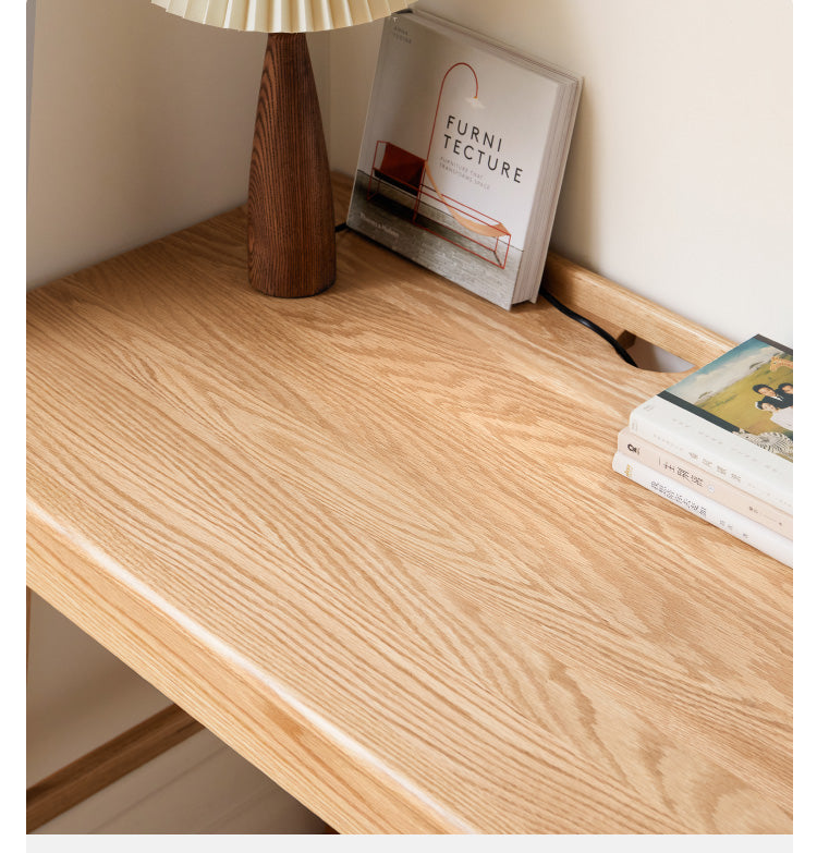 Solid Oak Wood Office Desk - Modern Console Table for Home & Office - Perfect for Workspaces, Living Rooms & Entryways