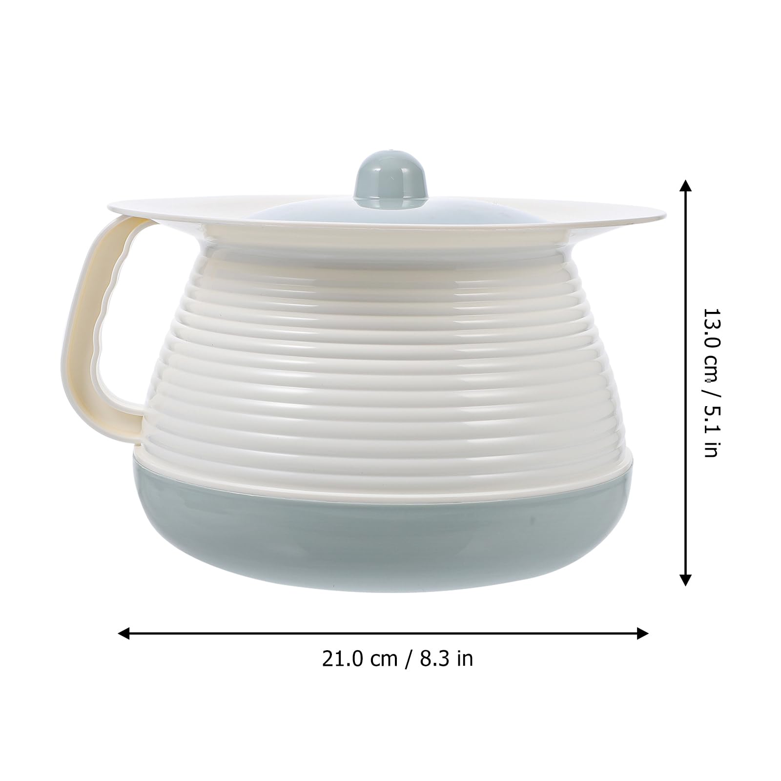 Healifty Plastic Urinal Chamber Pot with Lid & Handle - Portable Spittoon, Emergency Toilet Pot for Adults, Elderly & Pregnant Women - Night Use, Bedside Convenience, Hospital & Home Care (Blue)